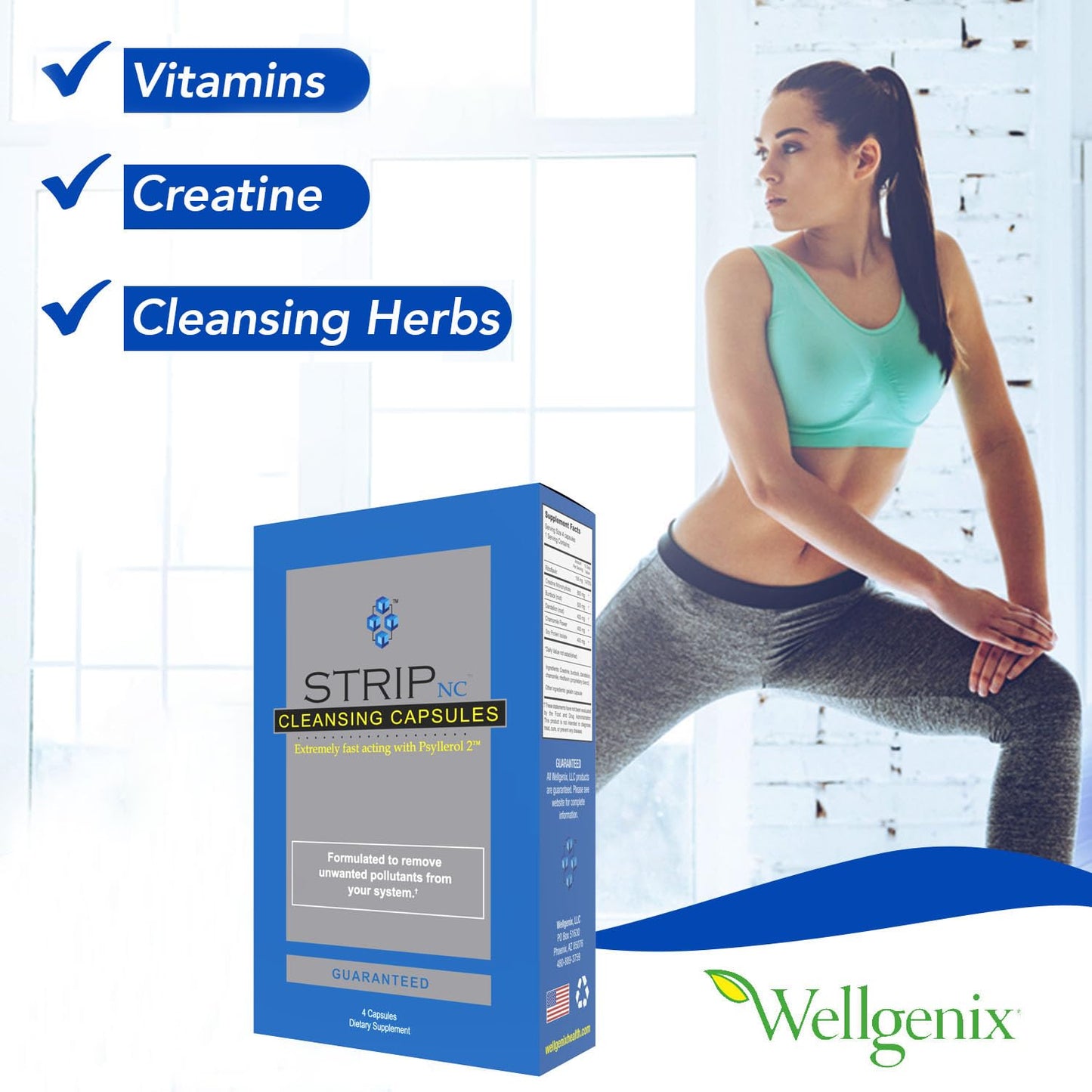 Wellgenix Strip NC Herbal Cleanse Detox Capsules, 4 Count
