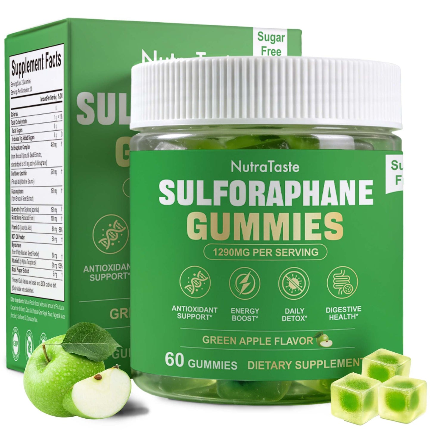 NUTRATASTE HEALTHIER CHOICE RICHER TASTE Liposomal Sulforaphane Supplement 450mg Gummy, 60 Gummies