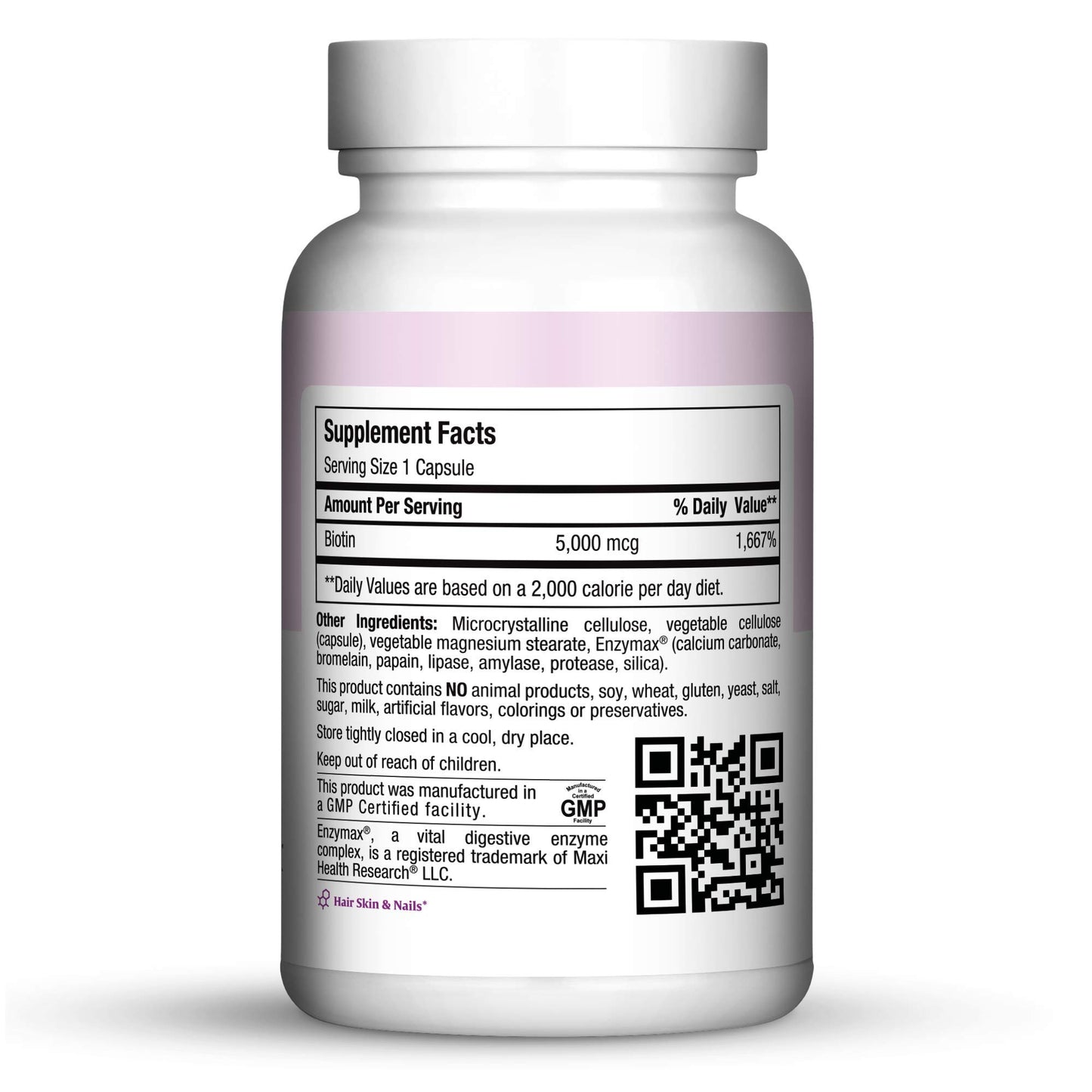 Maxi Health Biotin 5000 mcg Hair, Skin and Nails Vitamins for Women & Men – Vitamin B7 Supplement for Hair Growth, Strong Nails & Healthy Skin – Kosher, Doctor Formulated – 120 Capsules