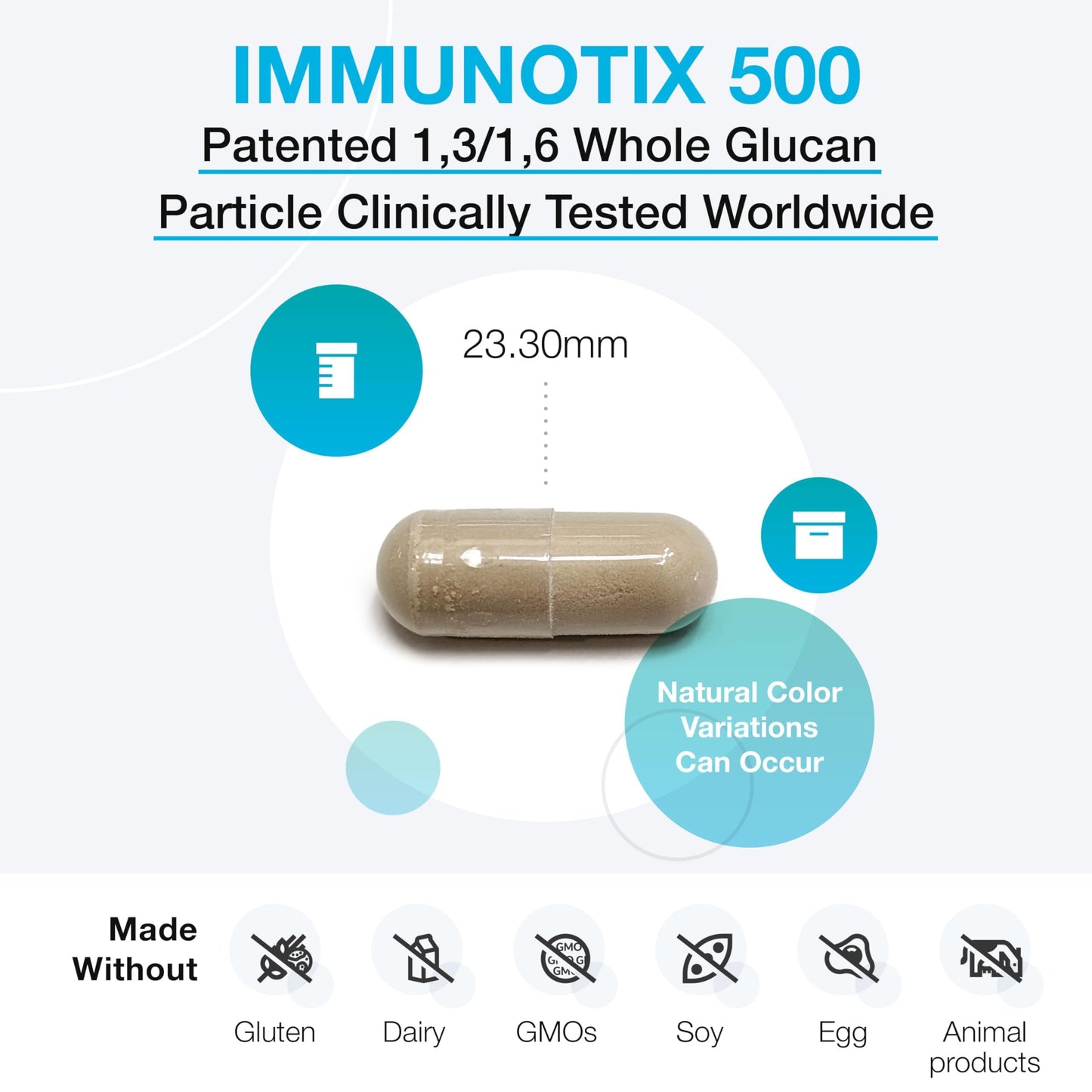 XYMOGEN ImmunotiX 500 - 500 mg of Wellmune Beta-Glucan for Daily Immune Support Capsules, 60 Count