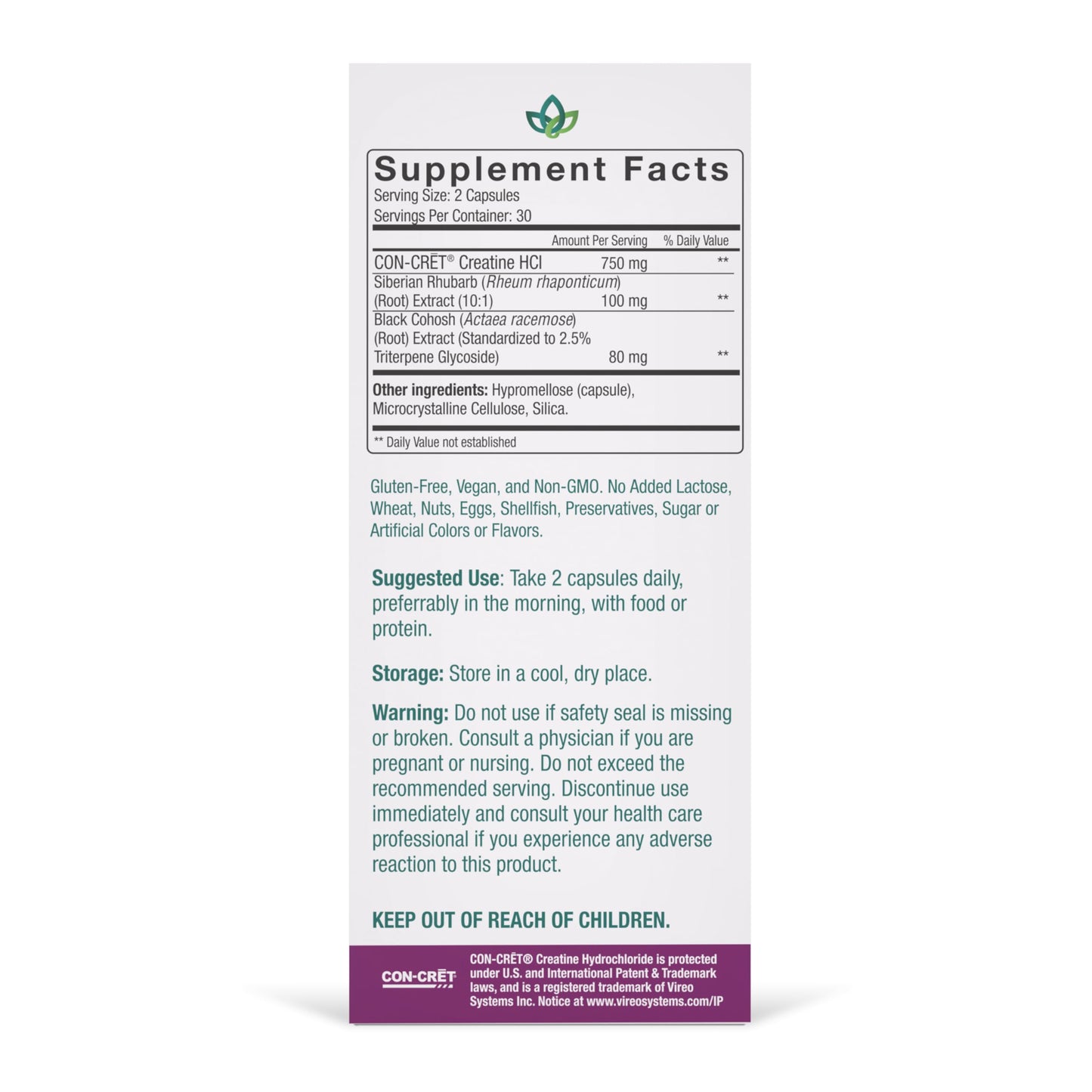 pH-D Feminine Health Support Creatine Menopause Relief, Brain Fog, Hot Flash, and Dryness Management, Menopause Pills 60 Capsules