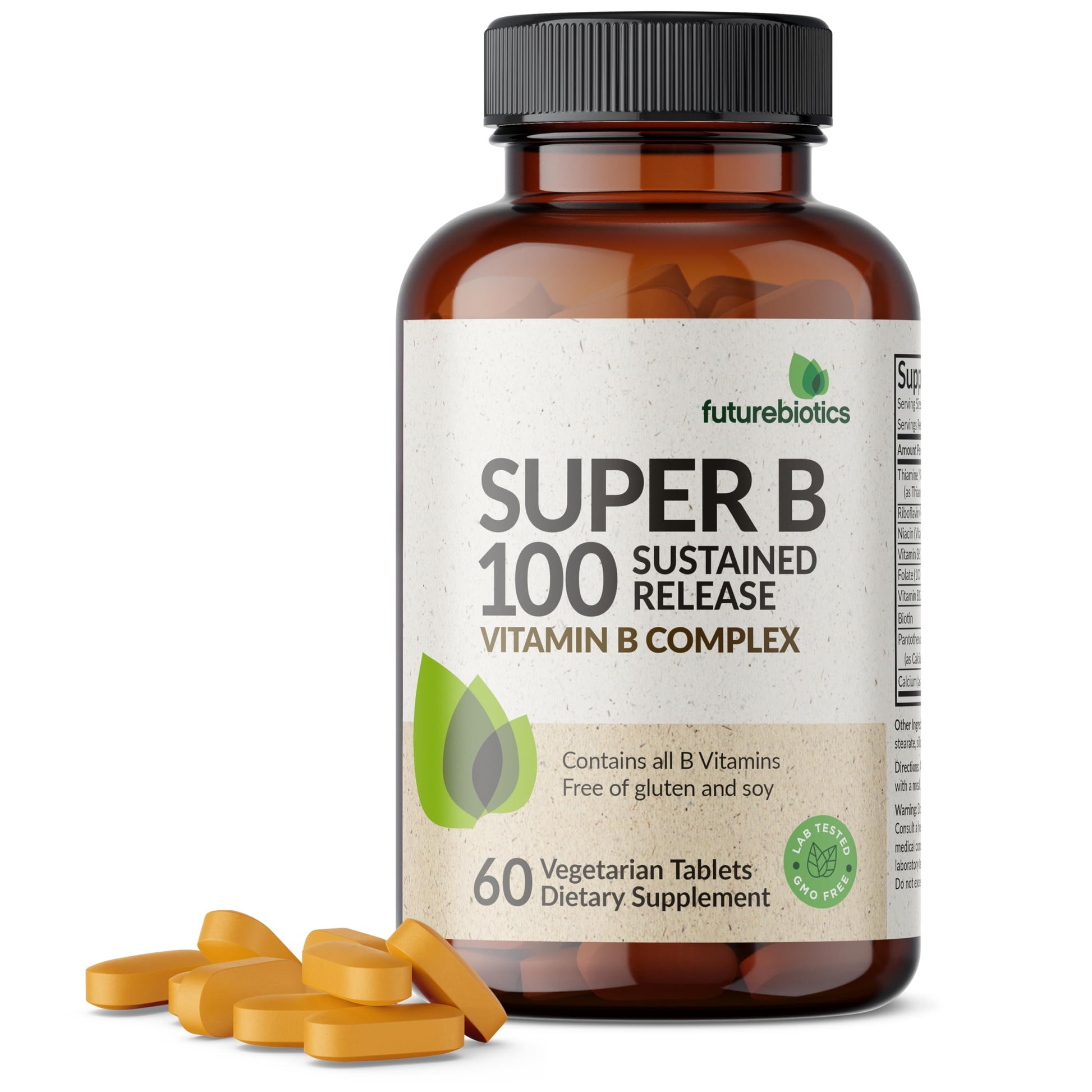 Futurebiotics Super B 100 Sustained Release Vitamin B Complex 60 Tablets
