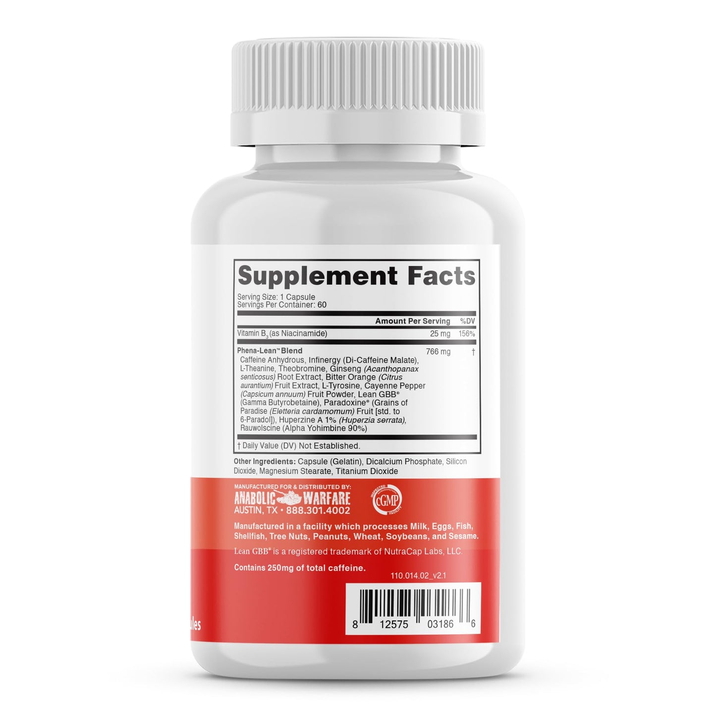 Anabolic Warfare Phena-Lean Premier Supplement from Thermogenic Body Composition – 60 Capsules