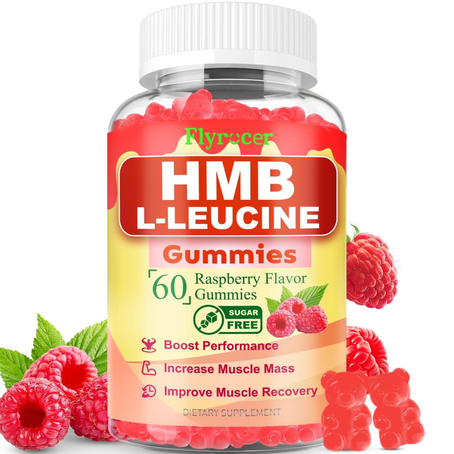 Flyrocer HMB and L-Leucine Gummies, 60 Count