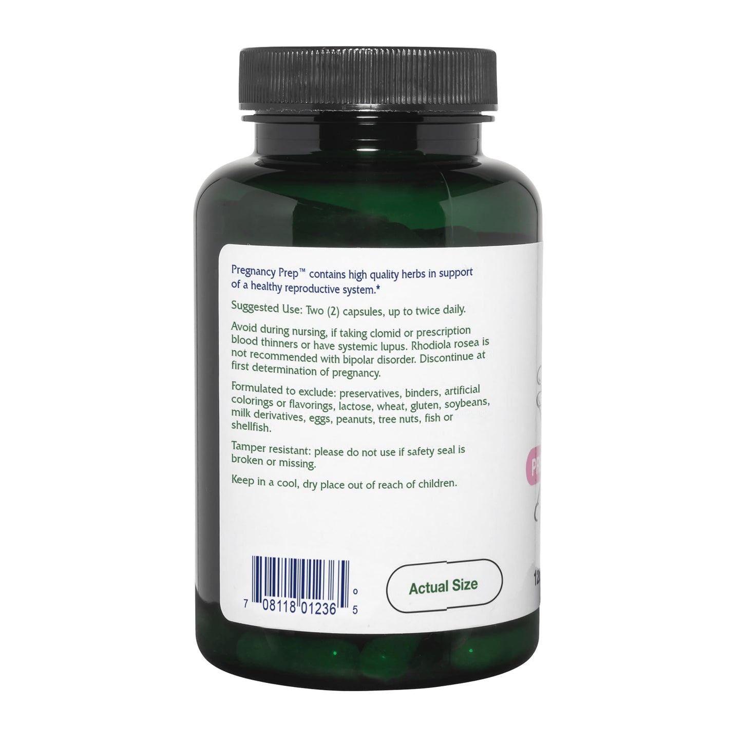 Vitanica Pregnancy Prep Reproductive System Support Vegan 120 Capsules