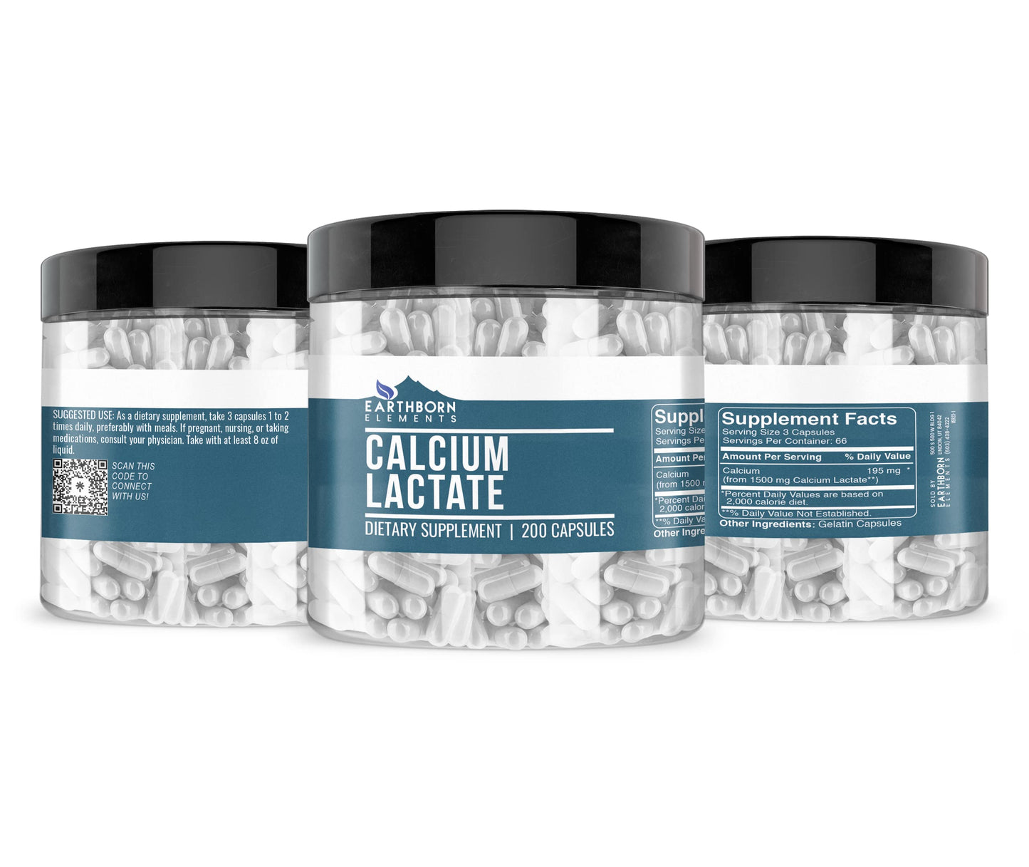Earthborn Elements Calcium Lactate Capsule 200 Count