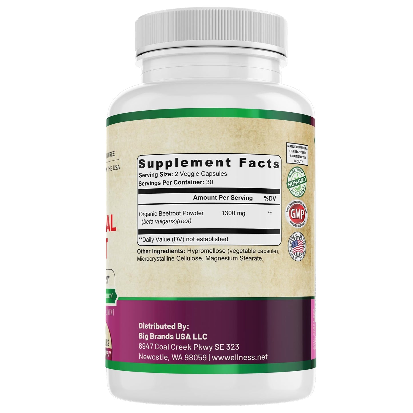 WHOLE WORLD WELLNESS Organic Beetroot Plus Capsule 60 Capsules