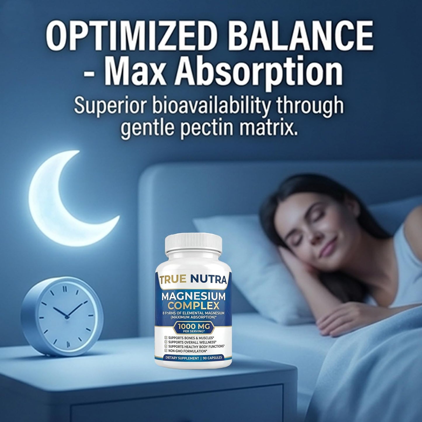 True Nutra Pure Magnesium Complex Capsules 90 Count