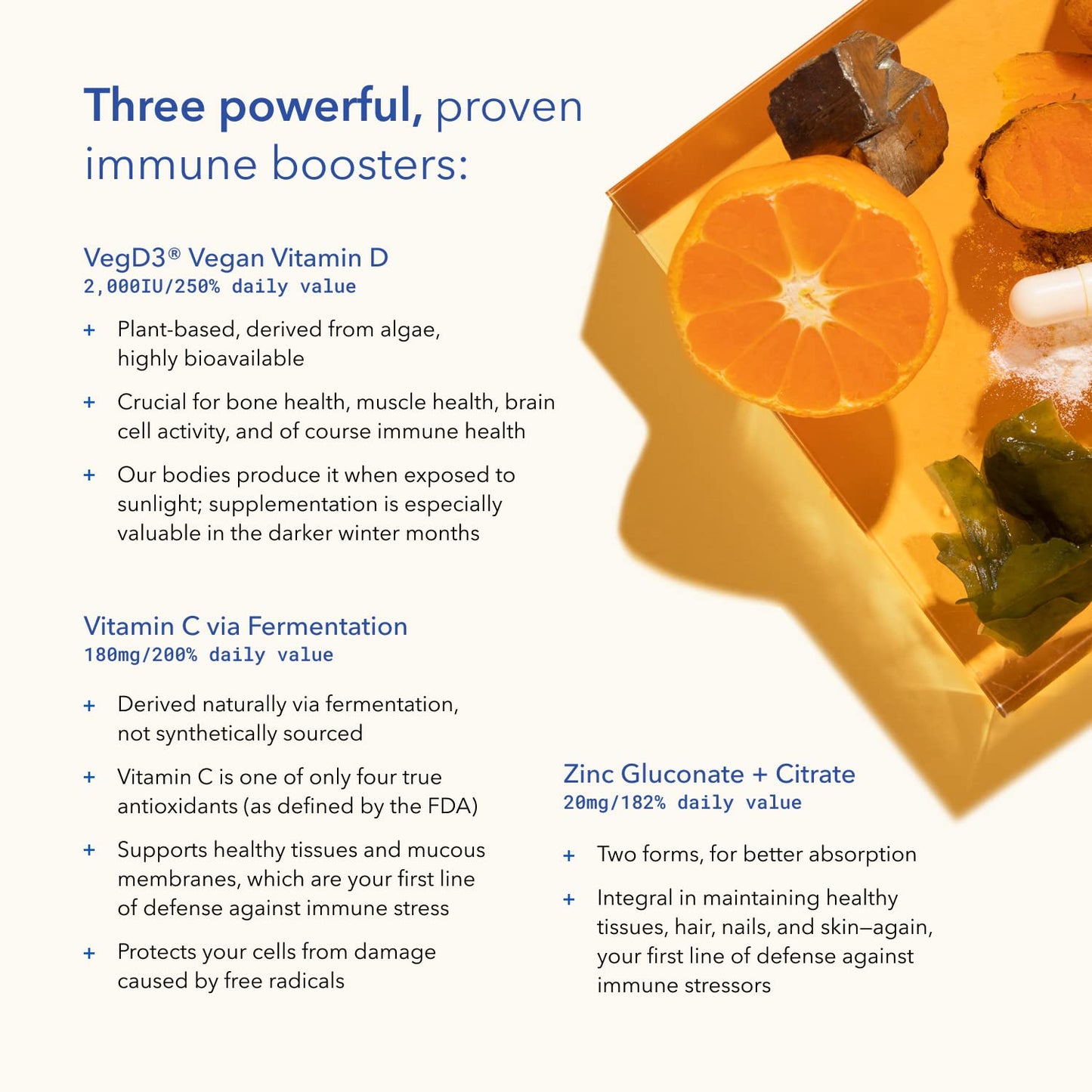 TRU NIAGEN Immune Support Supplement - Daily Defense, Vitamin C from Fermentation, Vegan Vitamin D3 2000 IU, Zinc, Theracurmin (Curcumin) + NAD Boosting Niagen 150 mg, Capsules, 60 Count