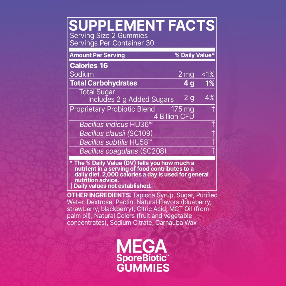 Microbiome Labs MegaSporeBiotic Gummies 60 Count