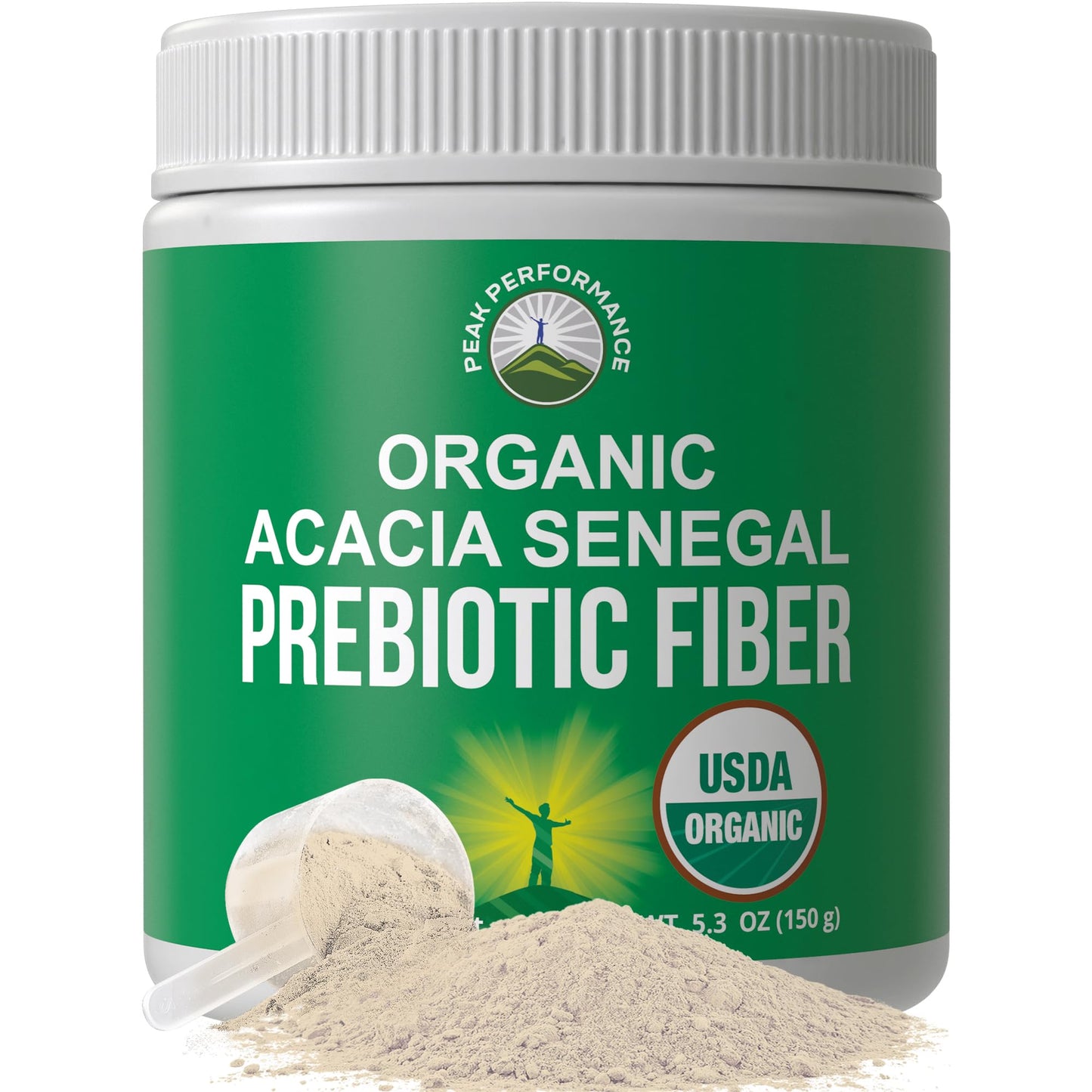 Peak Performance Organic Acacia Senegal Prebiotic Fiber Powder, 5.3 oz
