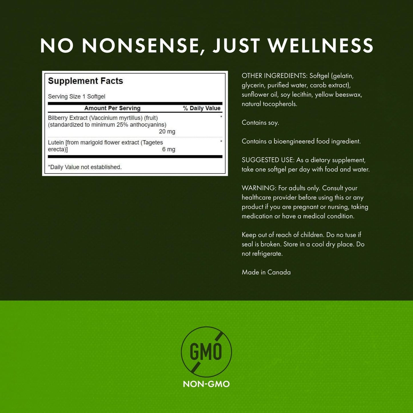 Swanson Standardized Lutein & Bilberry Softgels 240