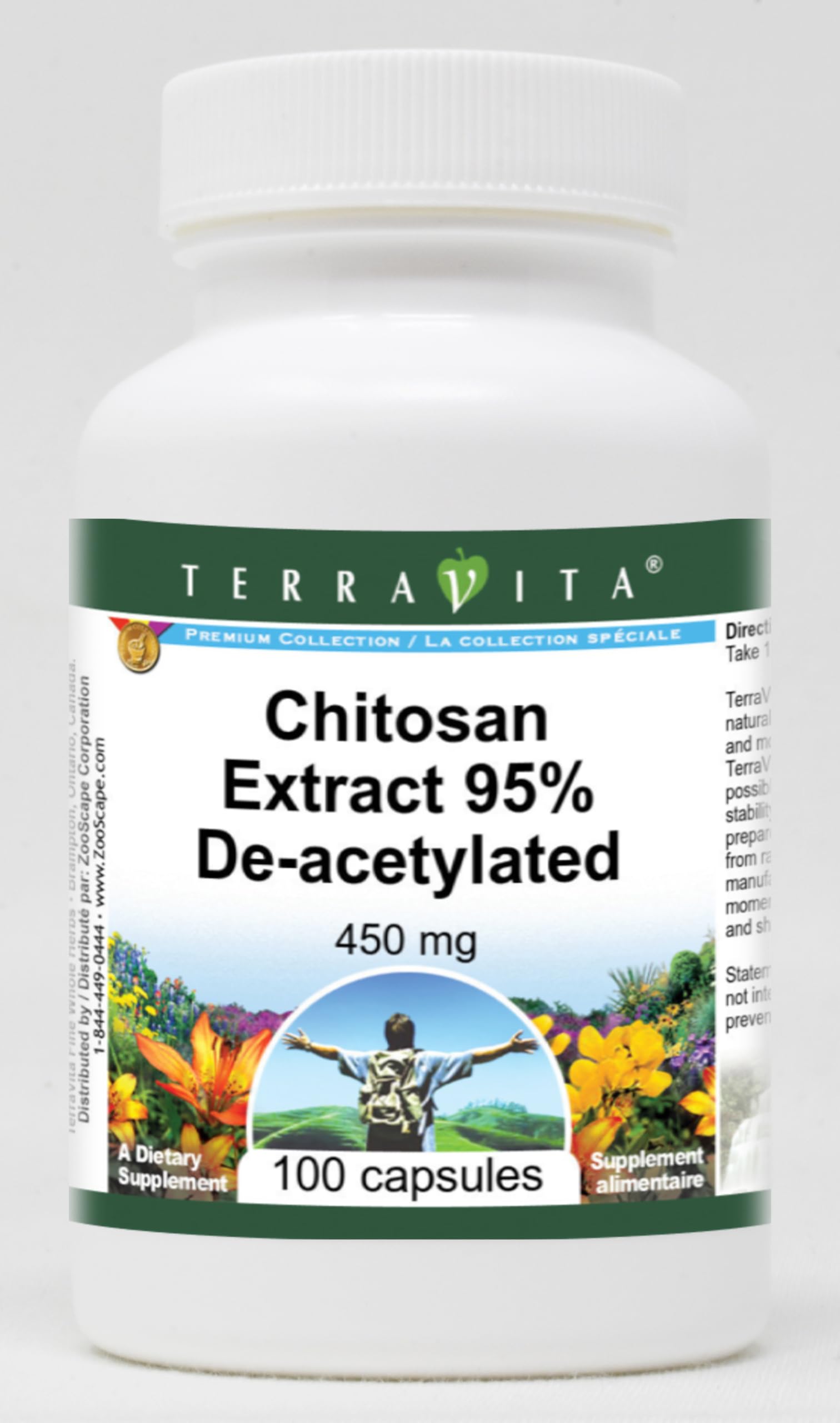 Terravita Chitosan Extract 95% De-acetylated - 450 mg, 100 Capsules