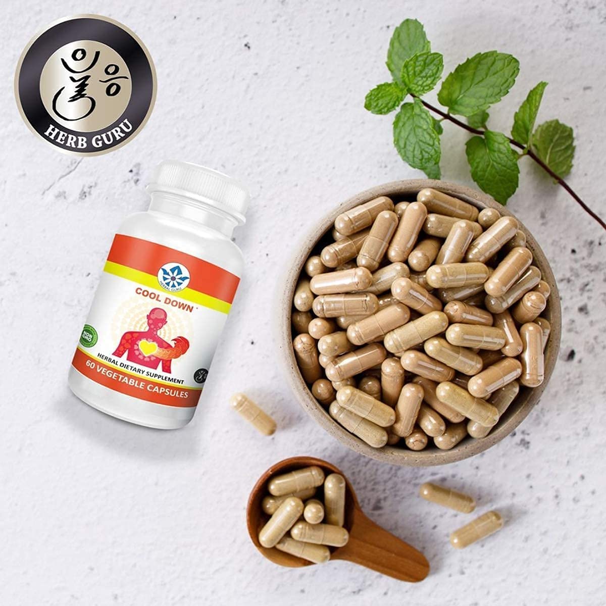 Herb Guru Cool Down Chinese Herbs Skullcap Herbal Supplement 60 Capsules