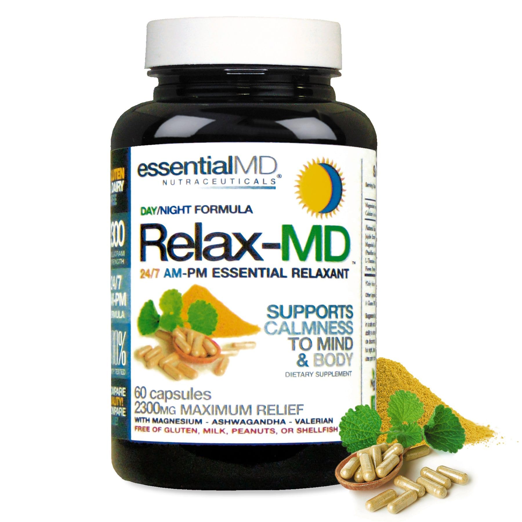 Essential MD Natural Relax Essentials Day/Night 24/7 Capsule, 60 Count
