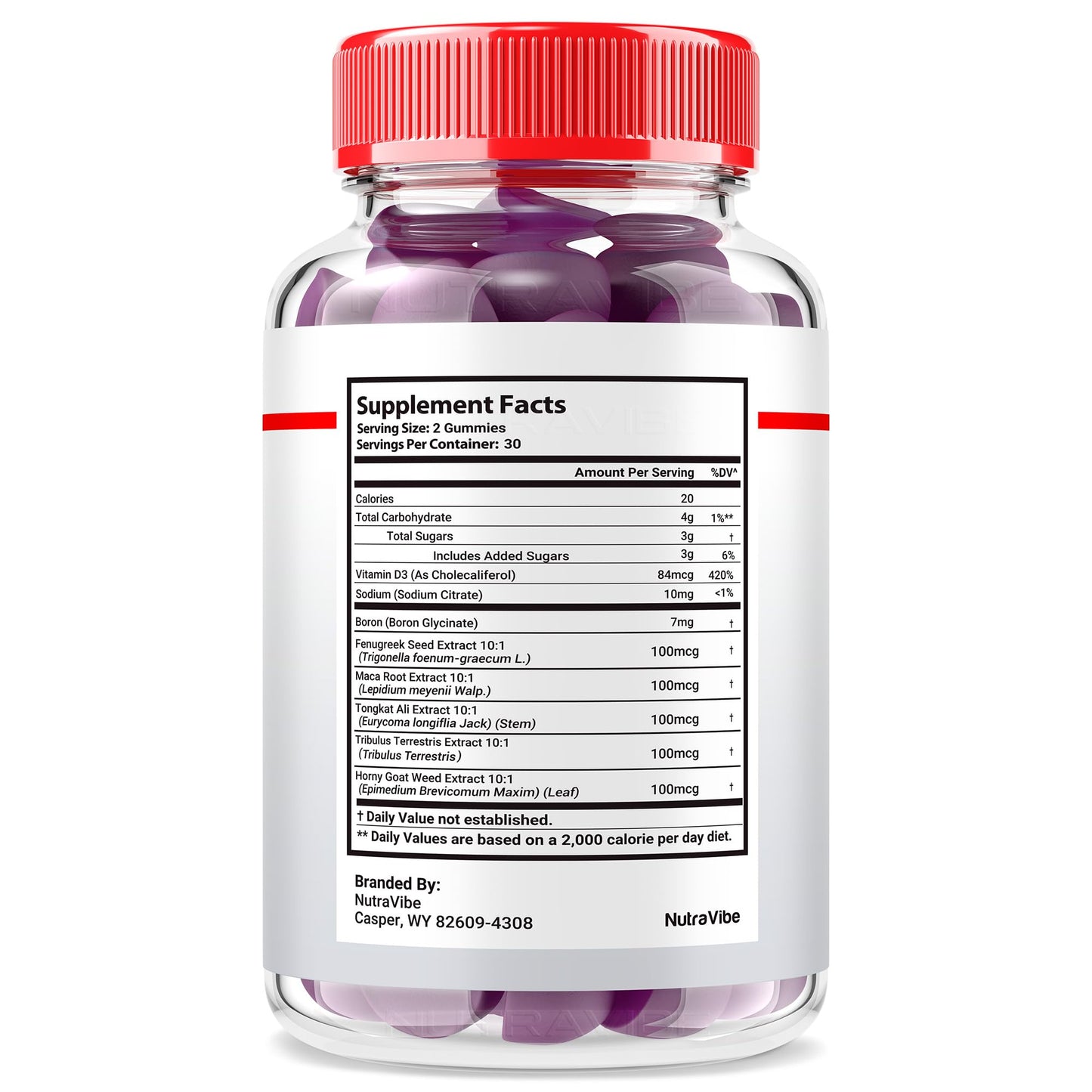 NutraVibe Bio XL Max Gummies, 180 Gummies