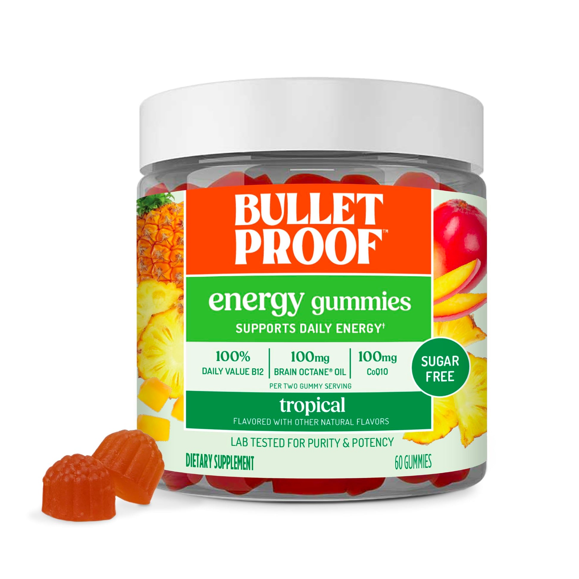 Bulletproof Sugar-Free Tropical Energy Gummies 60 Count