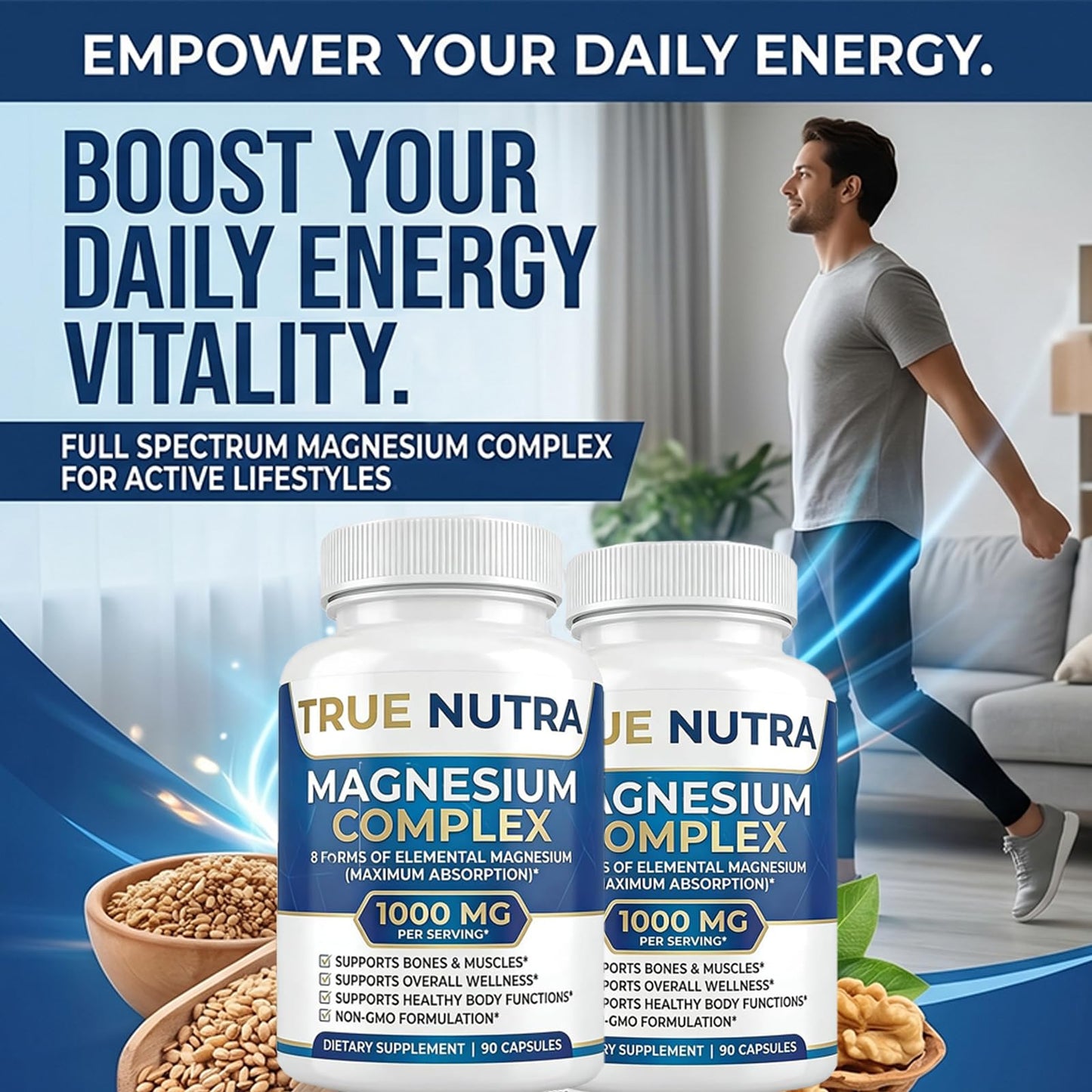 True Nutra Pure Magnesium Complex Capsules 90 Count