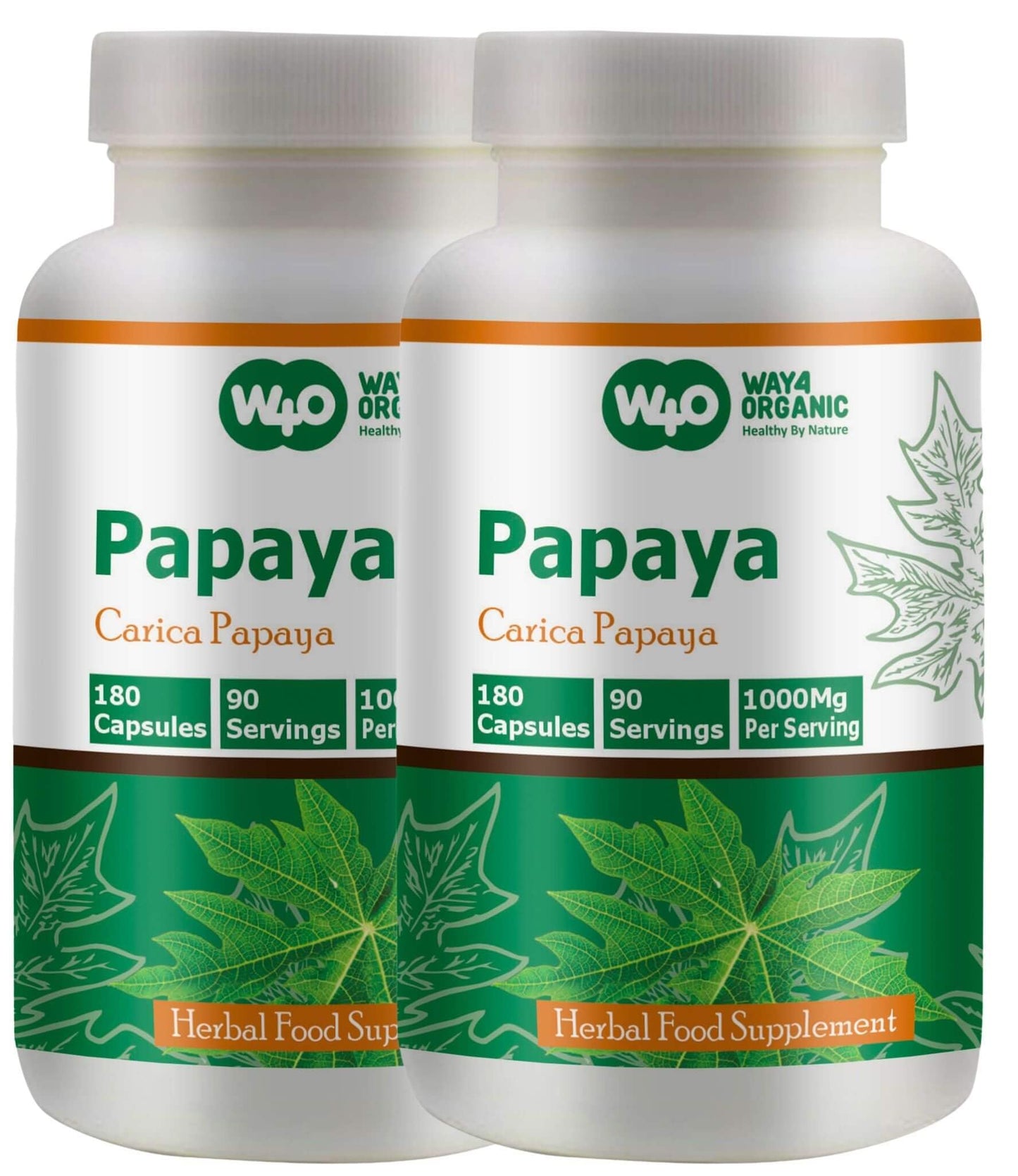 WAY 4 ORGANIC W4O Papaya Leaf Extract Capsules 1 Count