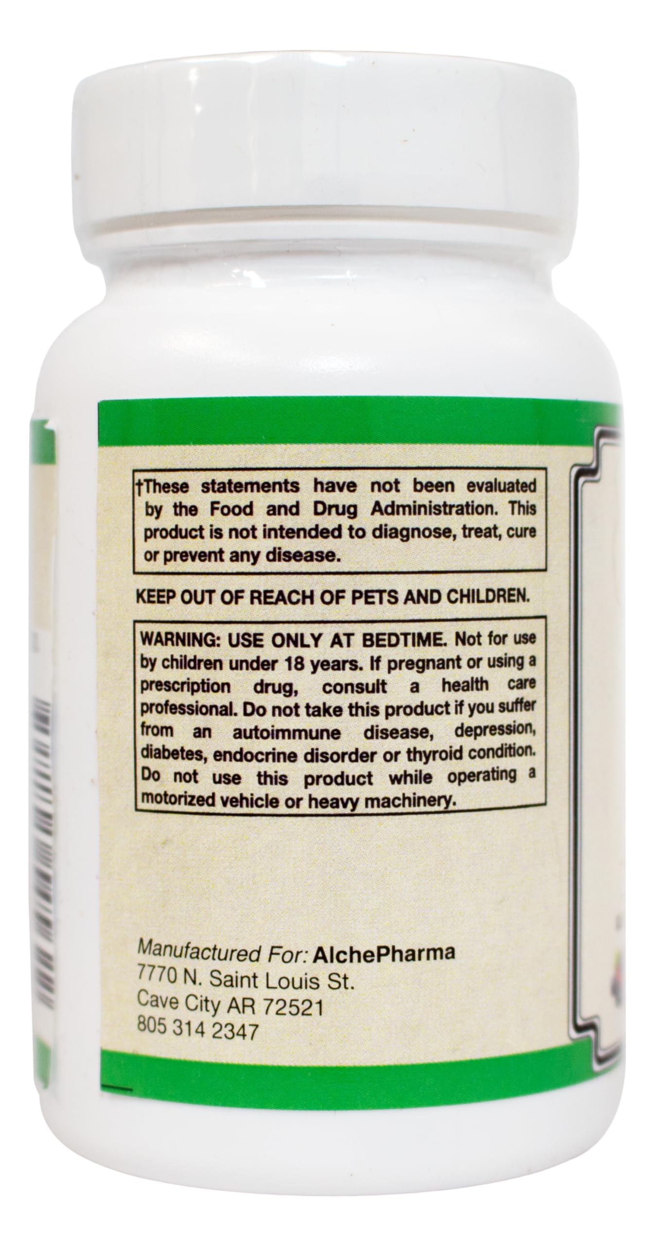AlchePharma High Potency Chewable Melatonin 10 mg, 60 Count