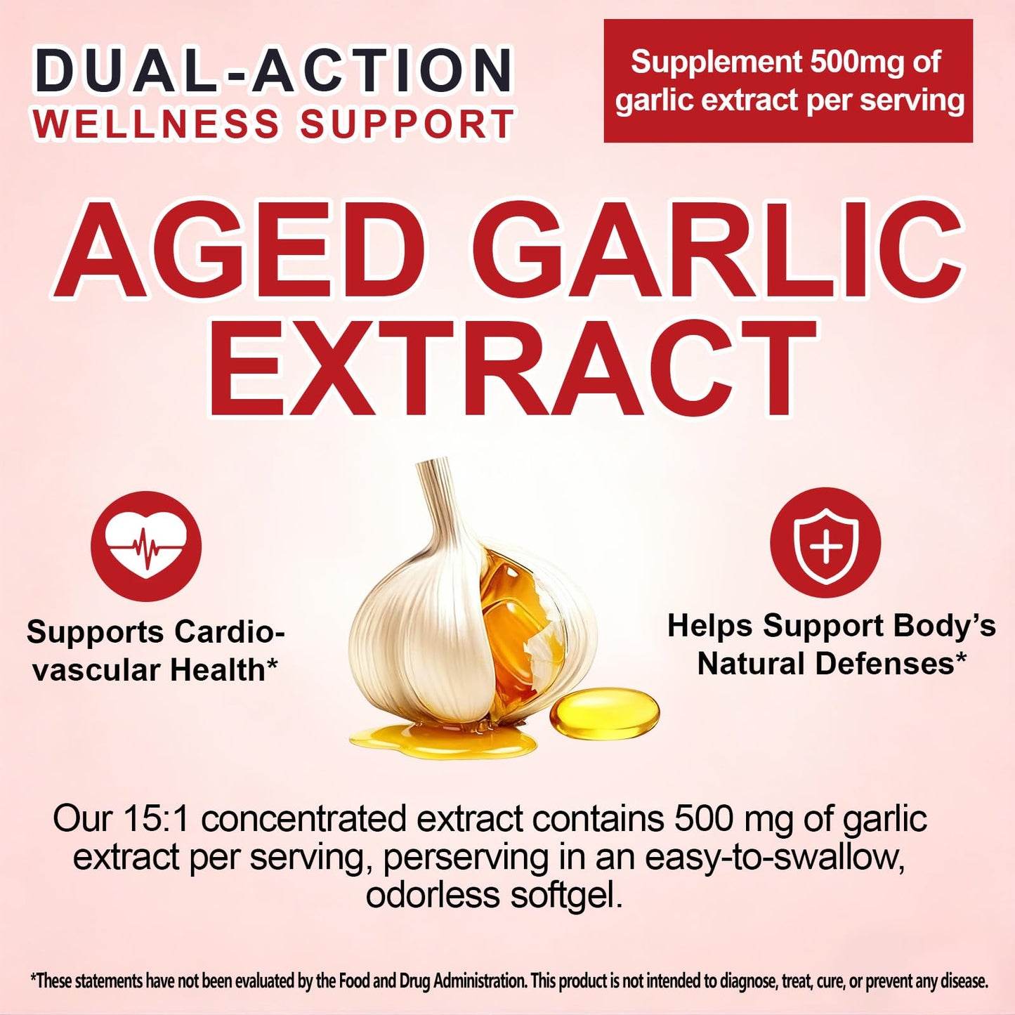 NIFEISHI Aged Garlic Extract 500mg Capsules, 300 Count