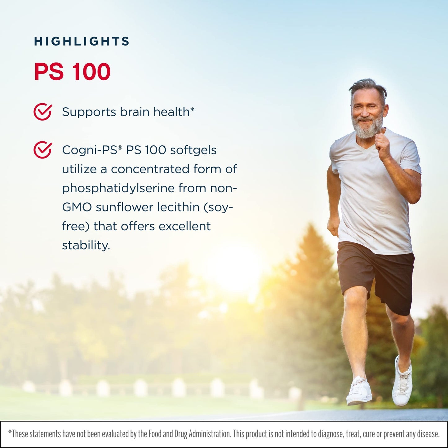Jarrow Formulas PS 100 100 mg Phosphatidylserine (PS) Supports Brain Health Soy Free Softgels 60
