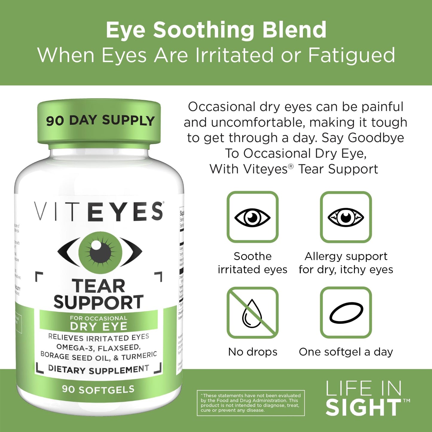 Viteyes Tear Support Eye Soothing Blend 90 Softgels