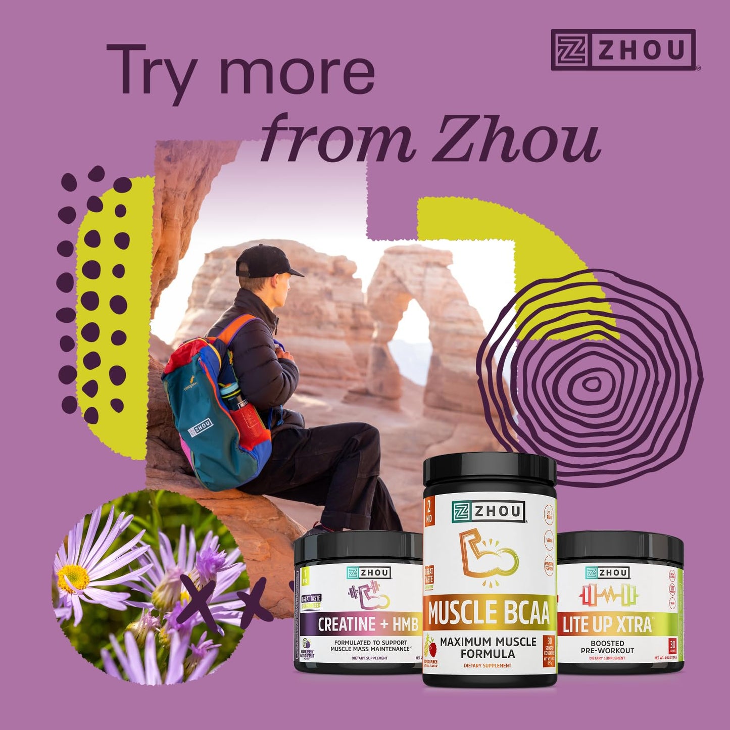 ZHOU Creatine Plus HMB Powder 10.9 oz