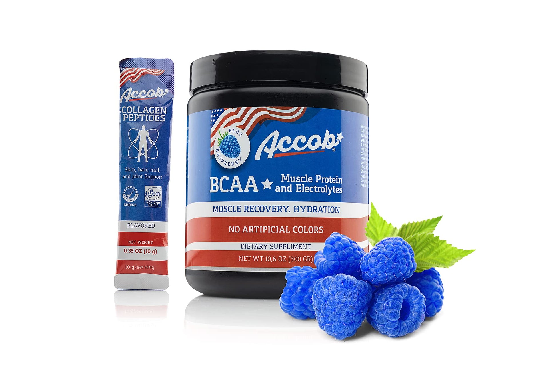 ACCOB BCAA Powder Blue Raspberry 1 Ounce