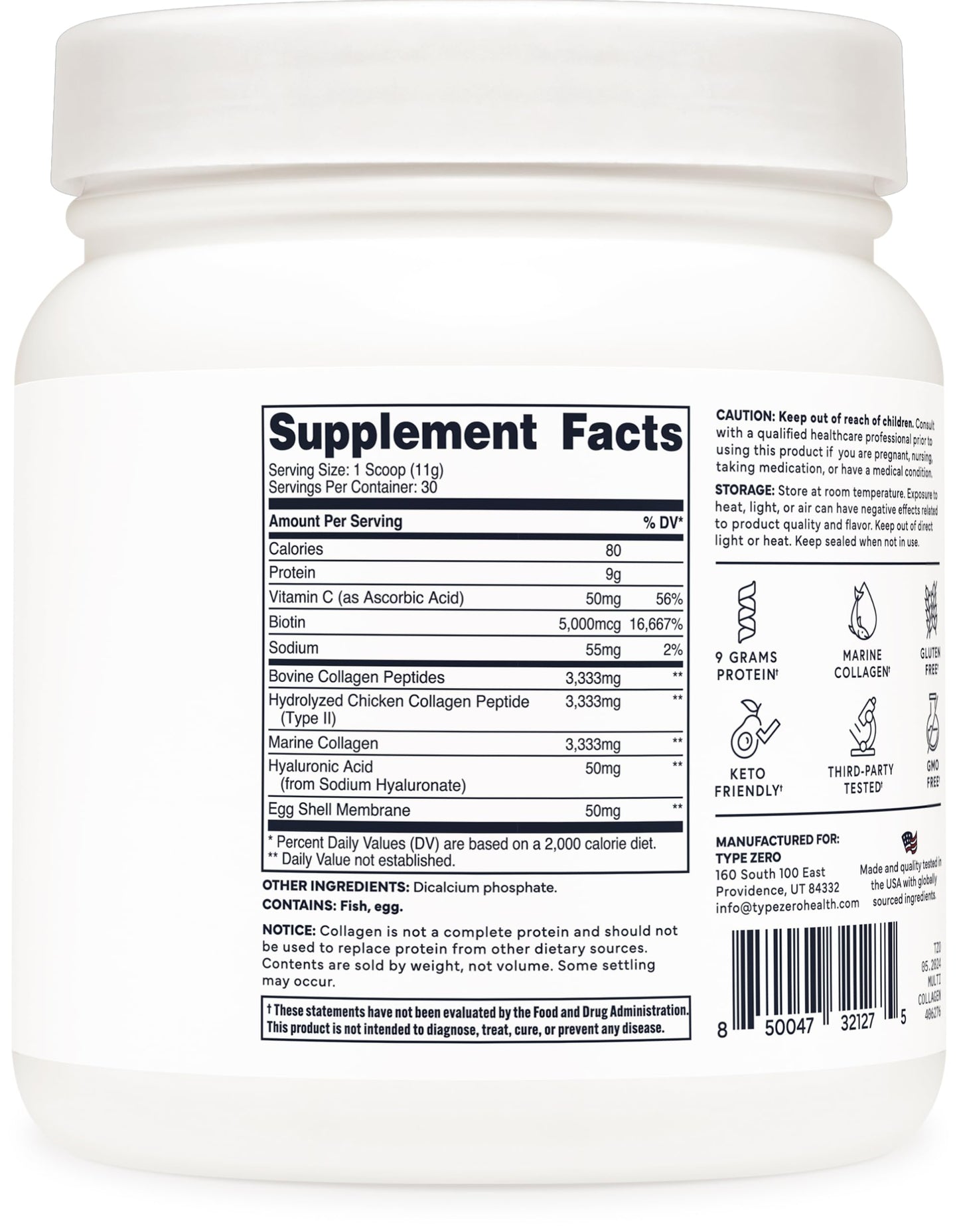 Type Zero Multi Collagen Powder 14.3 Ounce