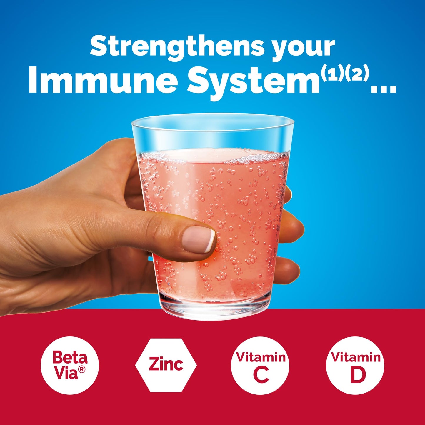 Emergen-C Immune+ Triple Action Immune Support Powder Raspberry, 30 Count