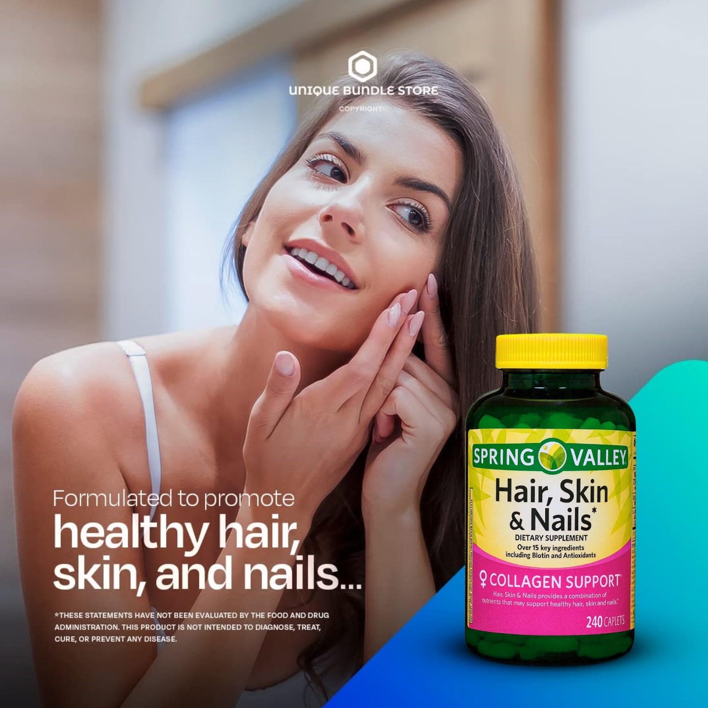 Unique Bundle Store Hair Skin Nails Vitamins Caplets 240