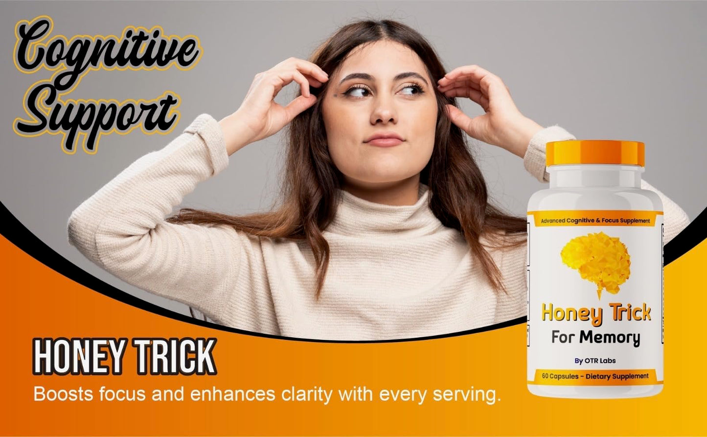 HONEY TRICK Memory Nootropics Capsules, 60 Count