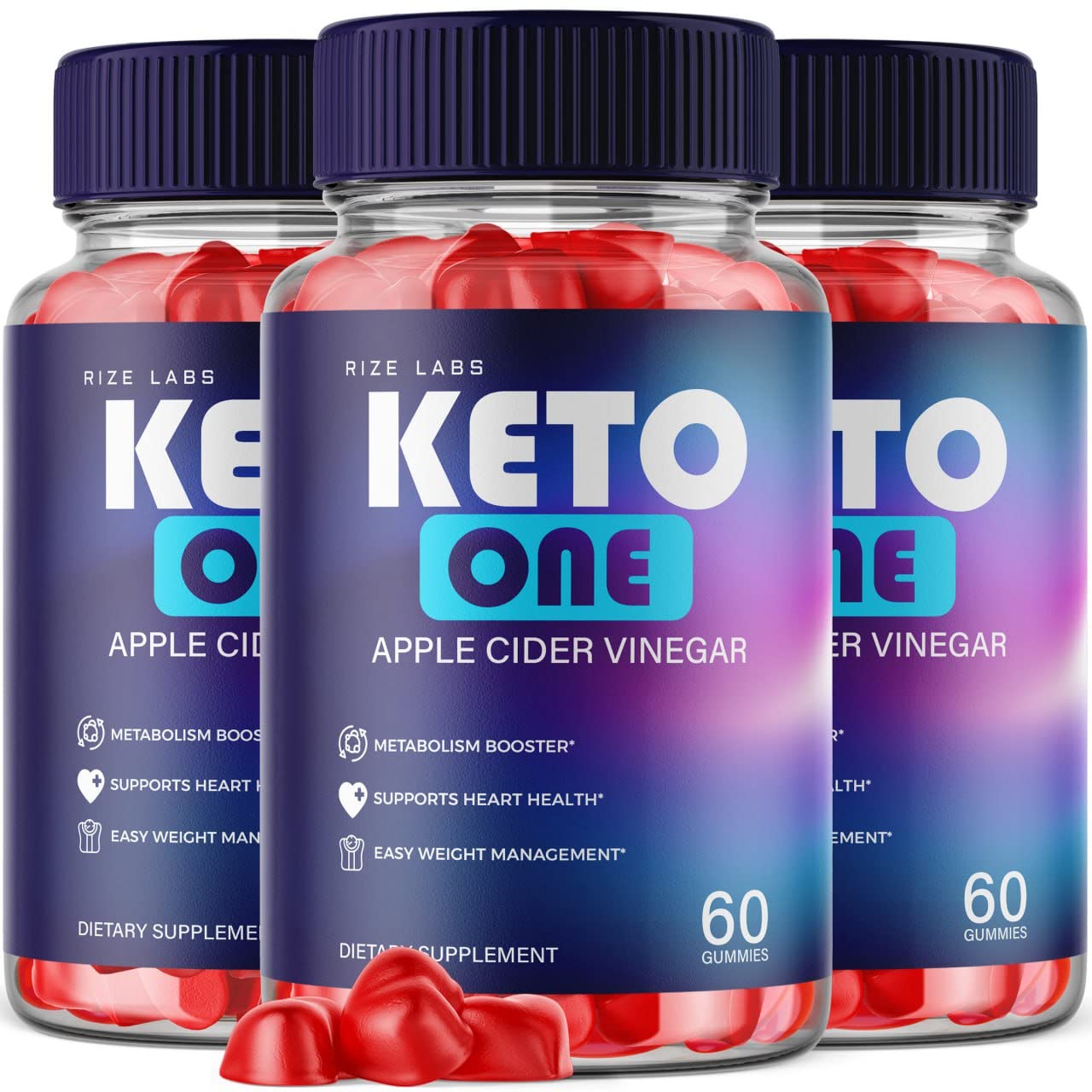 Rize Labs Keto One ACV Gummies for Weight Loss - with Apple Cider Vinegar - Advanced Formula Energy Supplement Burns Belly Fat, 180 Gummies