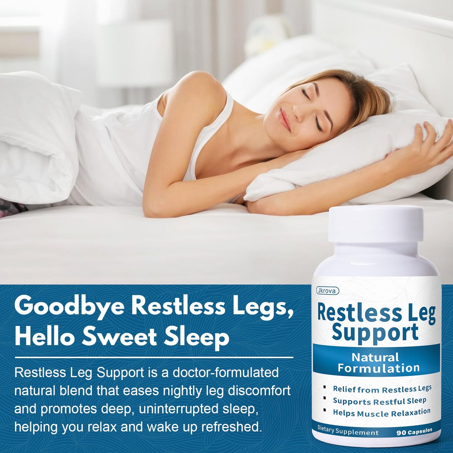 Jkrova Restless Legs Syndrome Relief Capsules, 90 Count