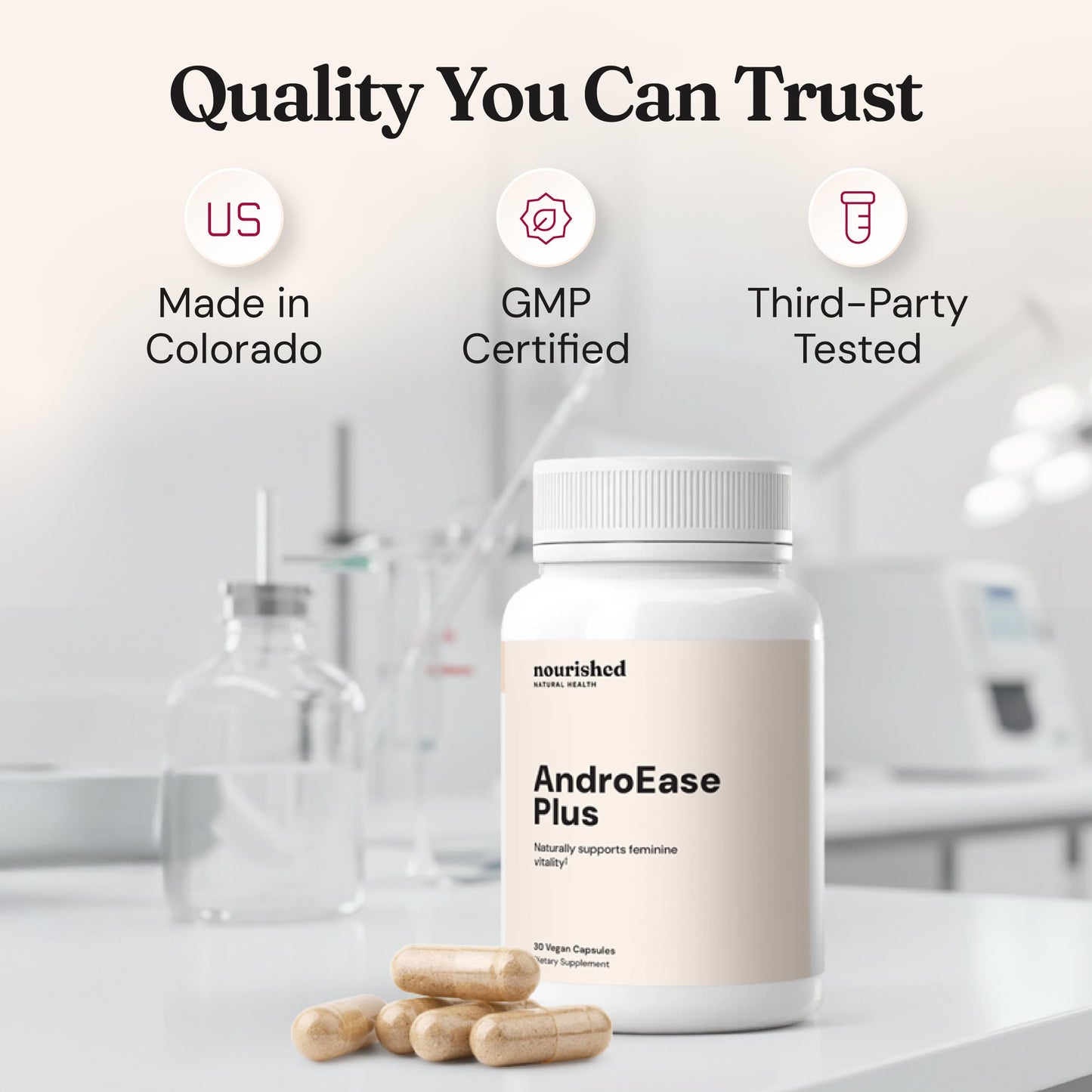 Nourished Natural Health AndroEase Plus Double Strength Capsules 30