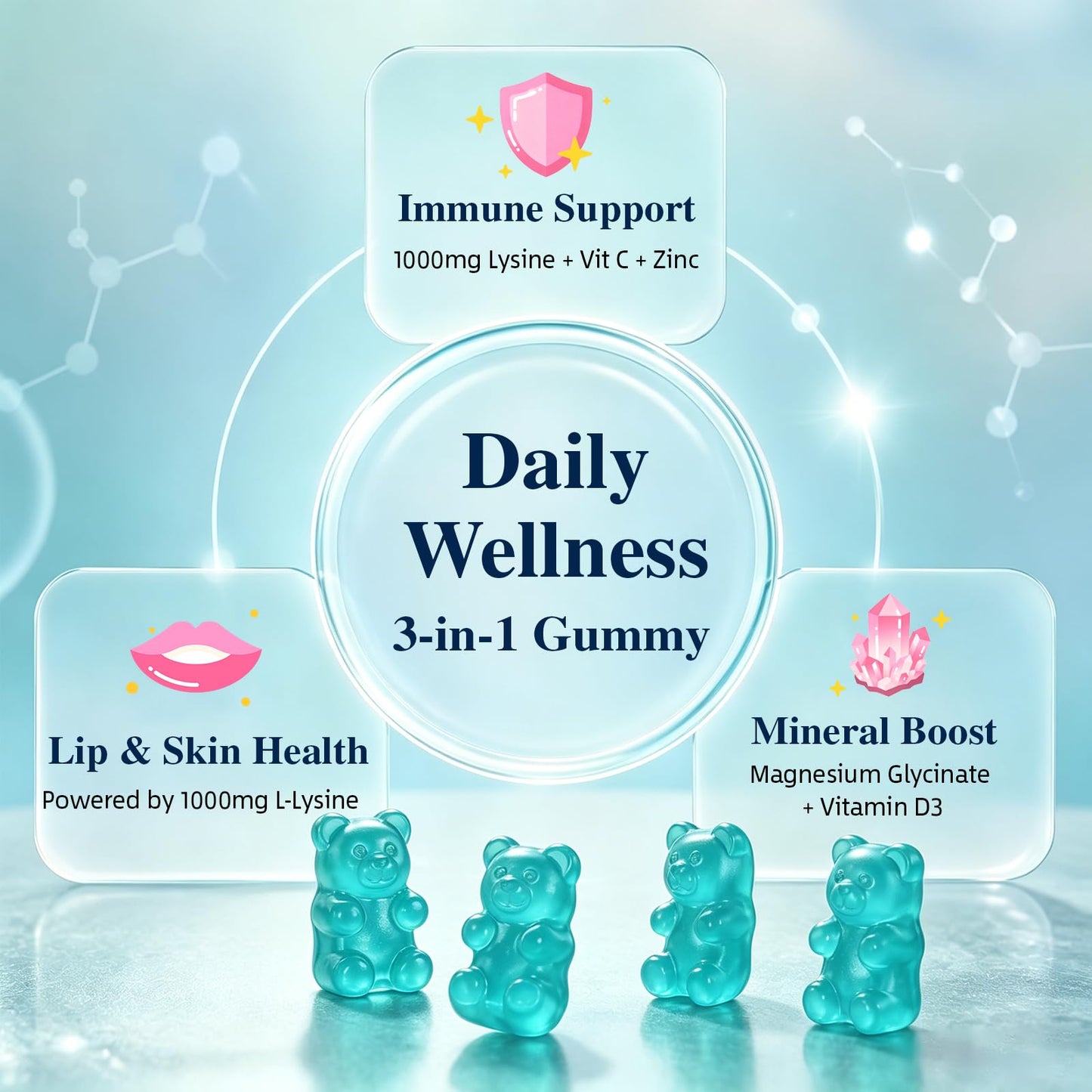 PYUNAFIT L-Lysine Gummies 1000mg, 60 Gummies
