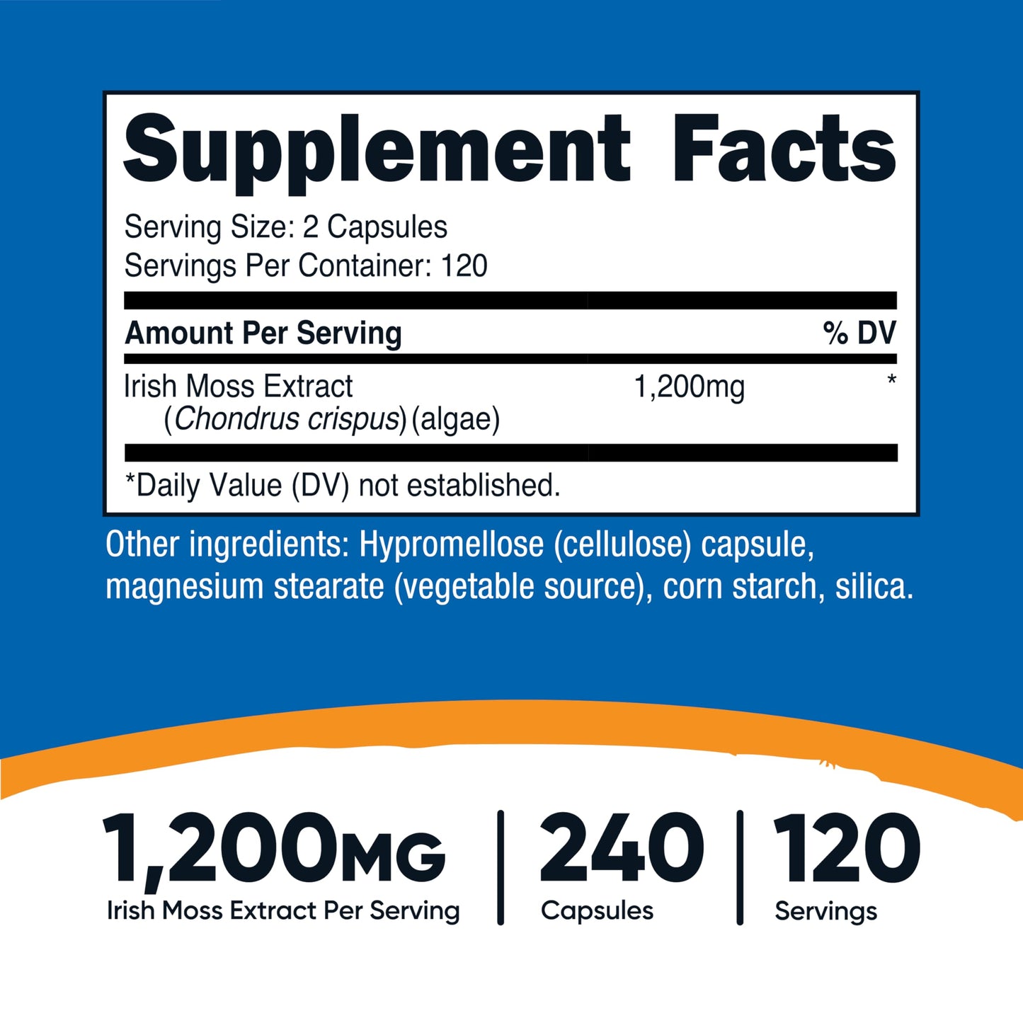 Nutricost Irish Sea Moss Extract Capsules, 240 Capsules