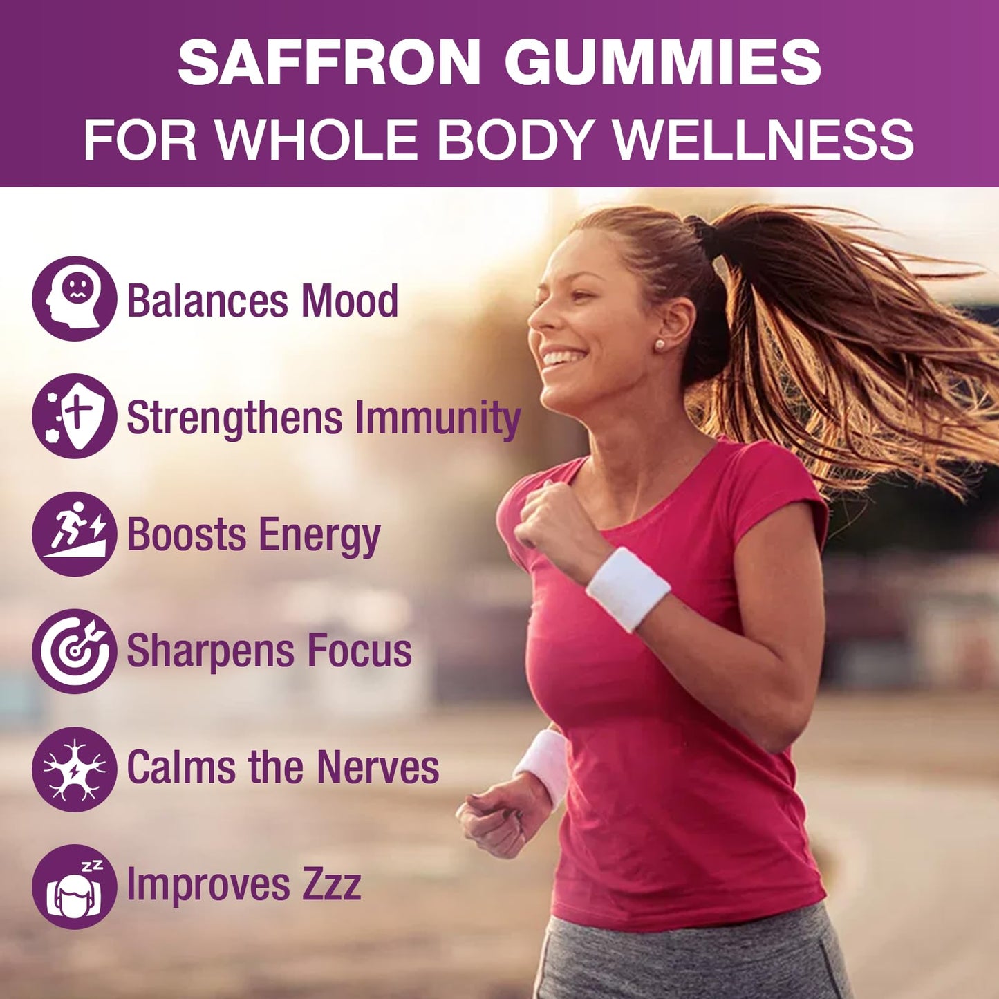 VAJYKEWJY Saffron Gummies (88.5 mg) with Magnesium — Enhanced with St. John’s Wort, Rhodiola, Ashwagandha & Vitamins B6, B12, D3 for Mood & Focus Support, 60 Gummies