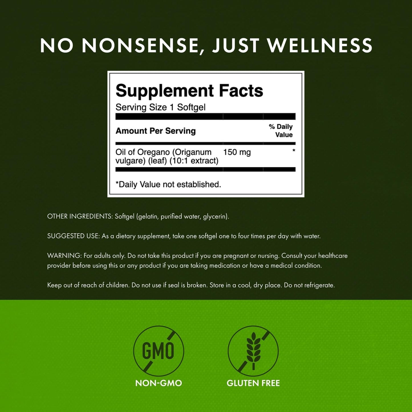 Swanson Oregano Oil 10:1 Extract 150 mg Softgel, 480 Softgels