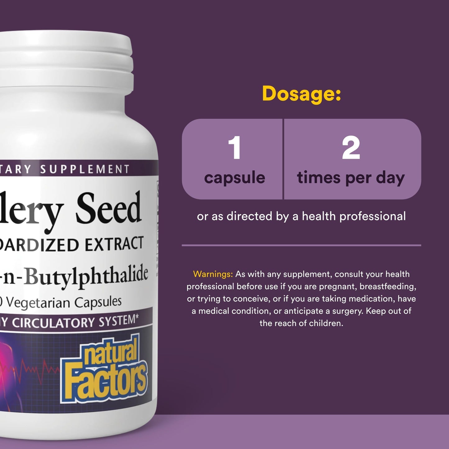Natural Factors Celery Seed Concentrated Celery Extract Capsule 1 Count