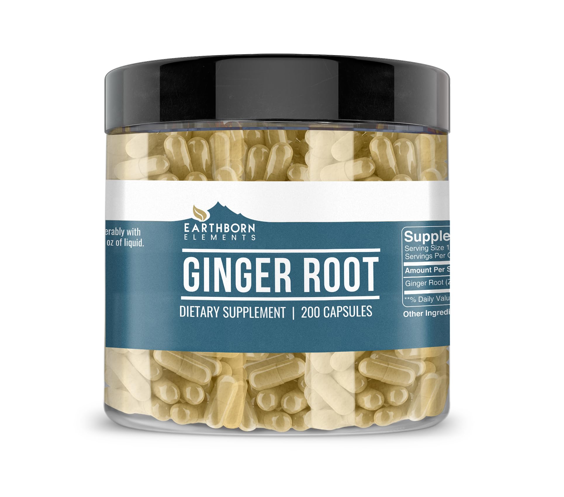 Earthborn Elements Ginger Root Capsules, 200 Count