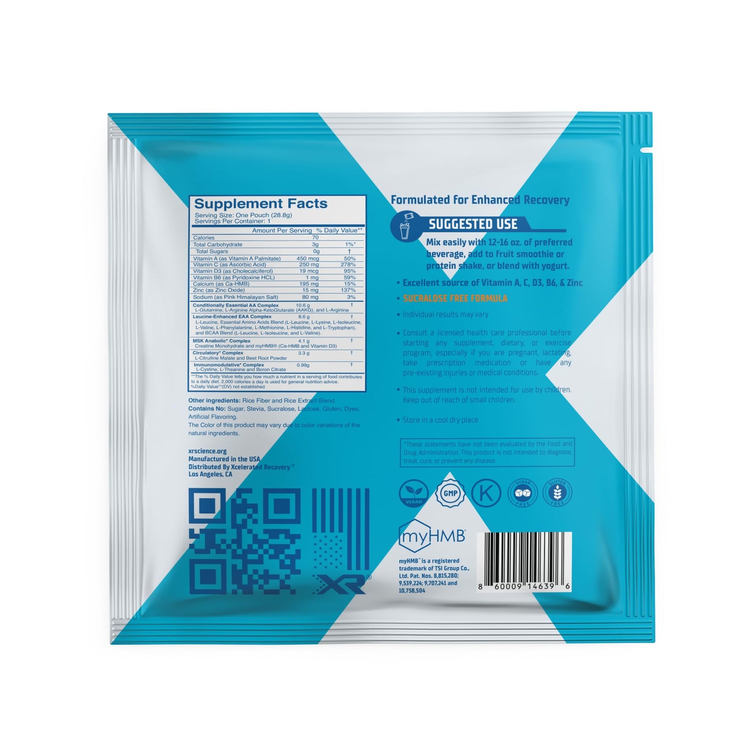 XR Xcelerated Recovery Muscle Support Supplement Powder, 414.4