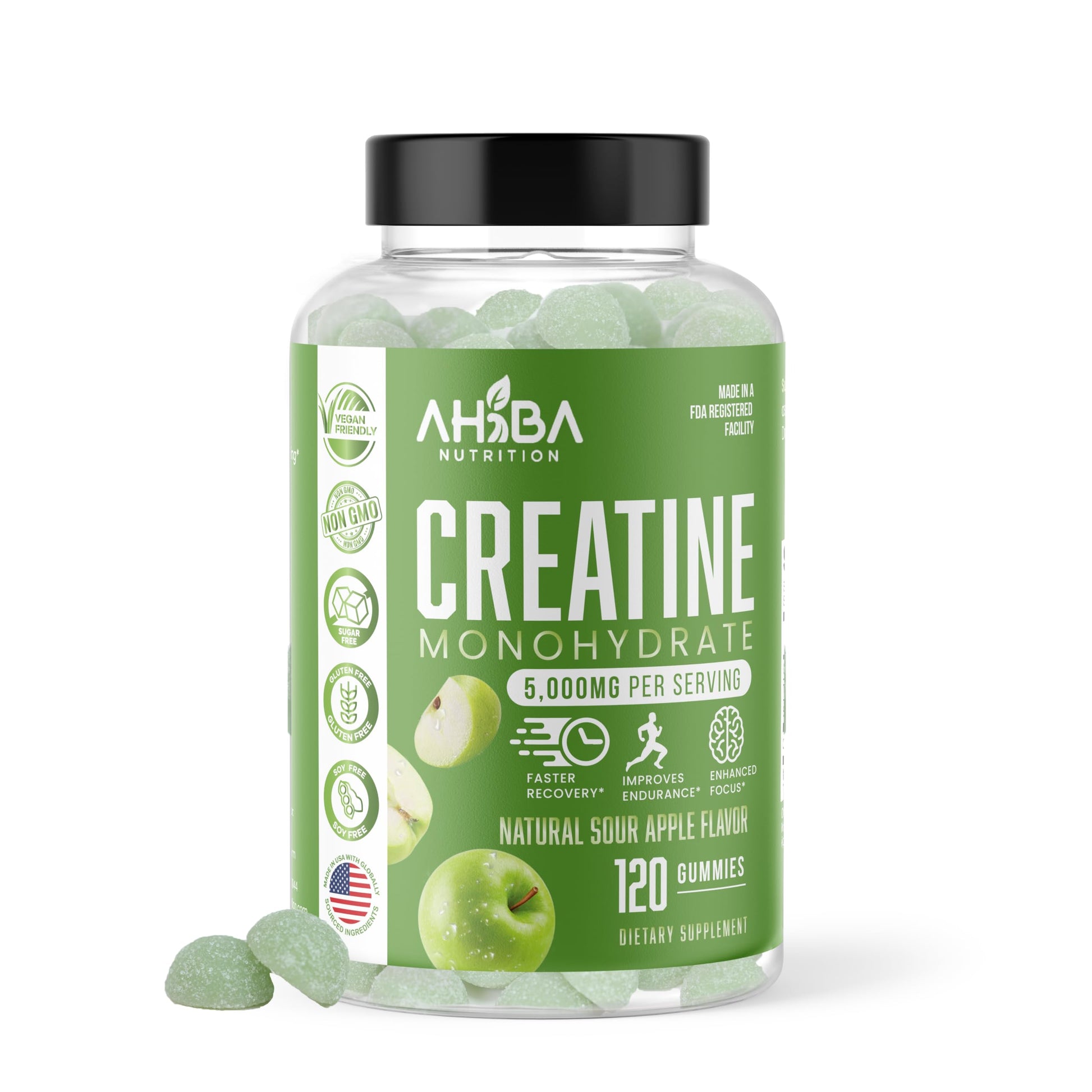 Ahiba Nutrition Creatine Monohydrate Gummies 120 Count
