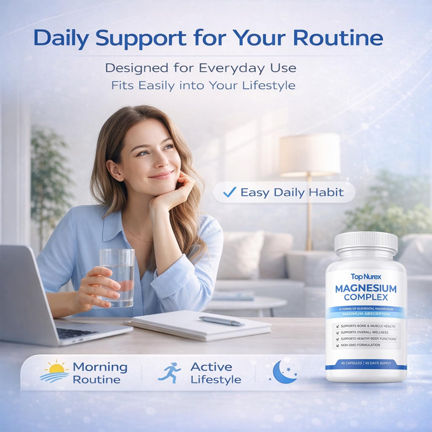 Wuliao Magnesium Complex for Women & Men Capsules 90 Count