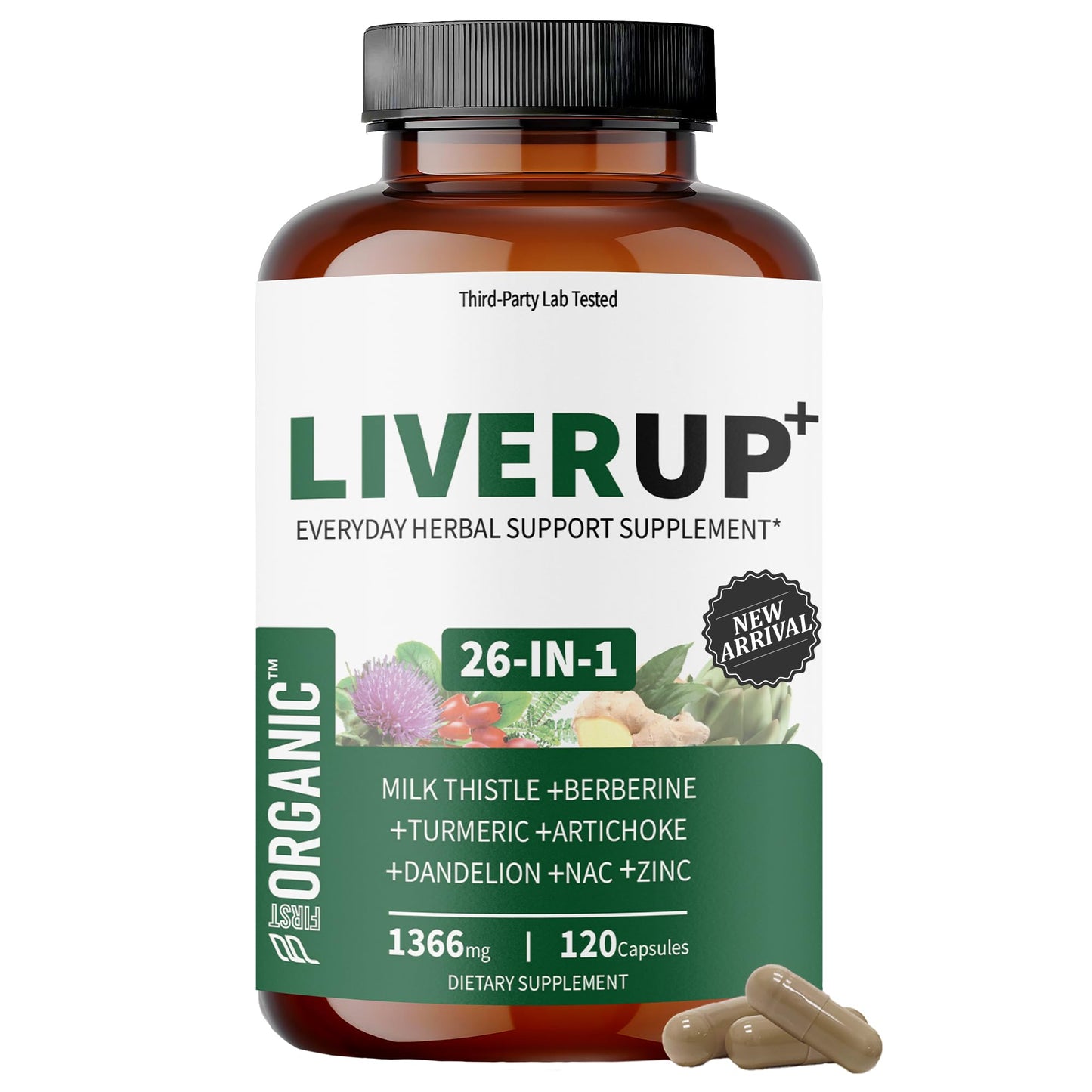 FIRSTORGANIC Milk Thistle Liver Guard+ Complex Capsule, 120 Capsules
