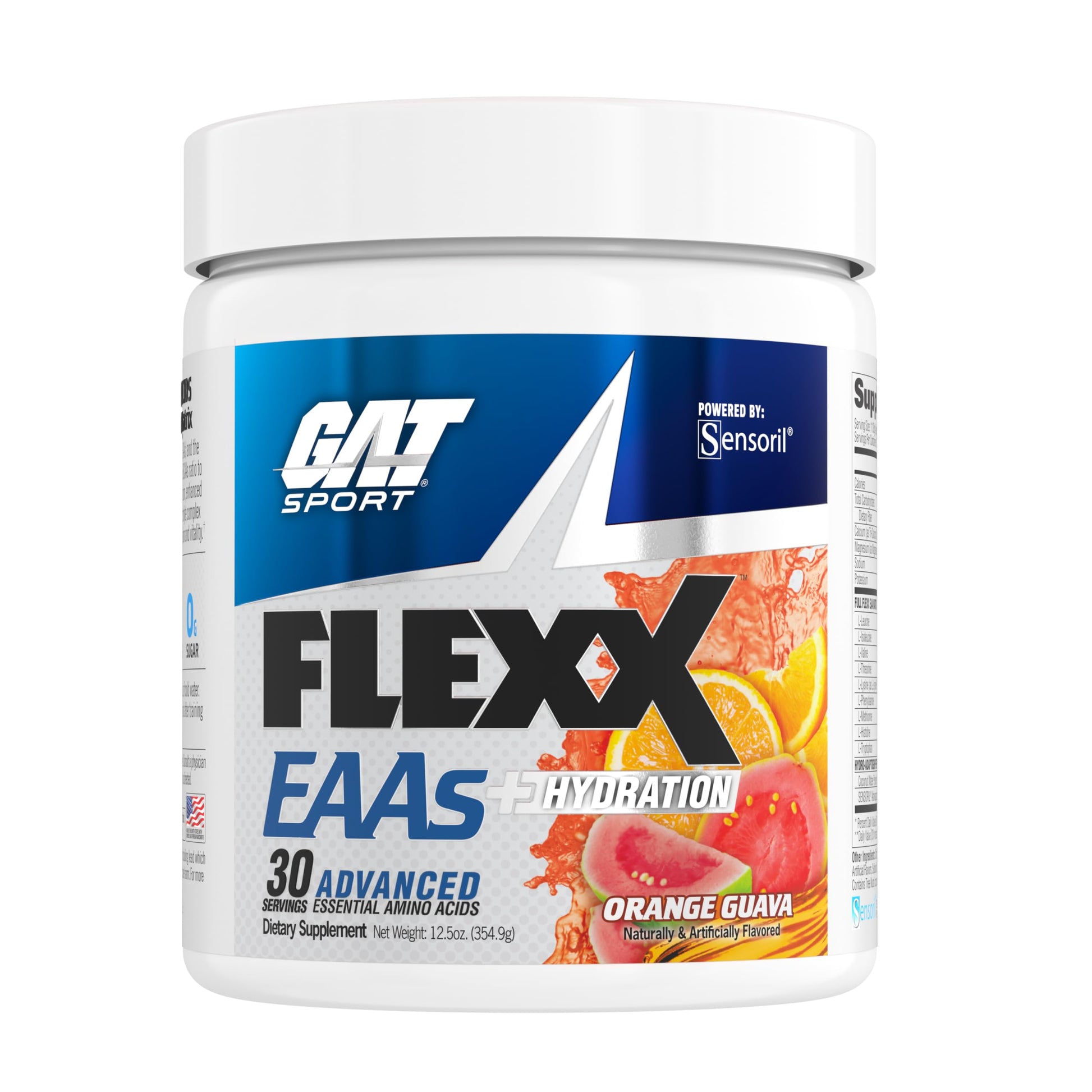 GAT SPORT Flexx EAAs + Hydration Powder, Orange Guava, 12.2 Ounces