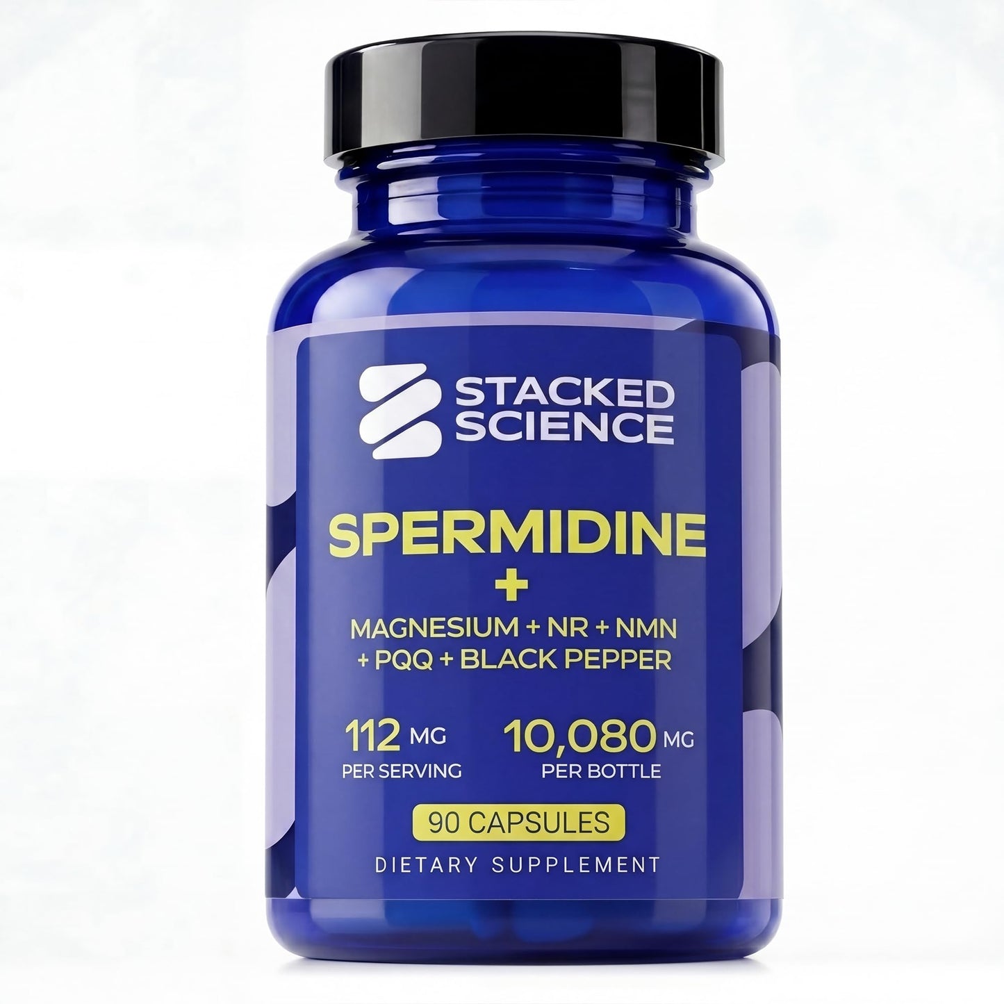 Stacked Science Spermidine 12 mg with Proprietary Blend, NR, NMN, PQQ, Magnesium Bisglycinate, Black Pepper Capsules 90 Count