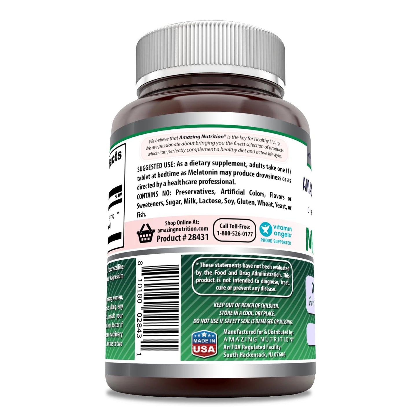 Amazing Nutrition Melatonin Supplement Tablet 60 Count