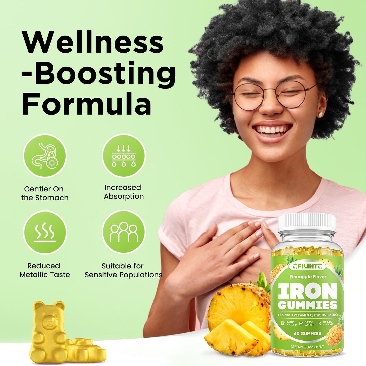 CFILIHTC Iron Gummies 60 Count